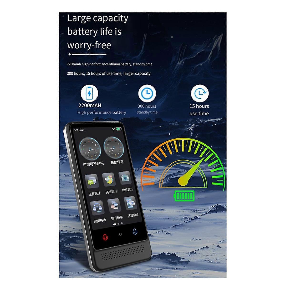 Portable M12 Translator 137 Languages Real-Time Voice & Photo Translation