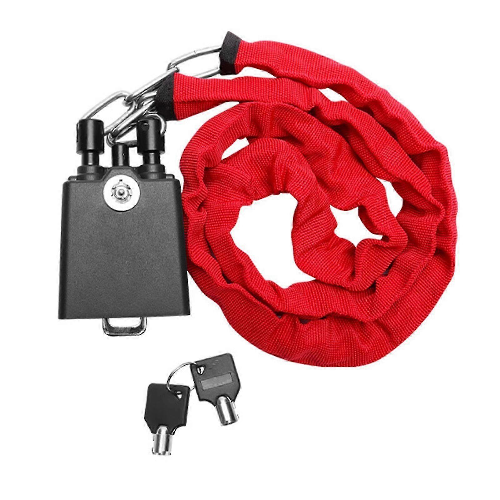 Steering Wheel Lock Car Lock Device Practical Portable with Keys Seat Belt Lock Car Security Steering Lock for SUV Truck-color: Red