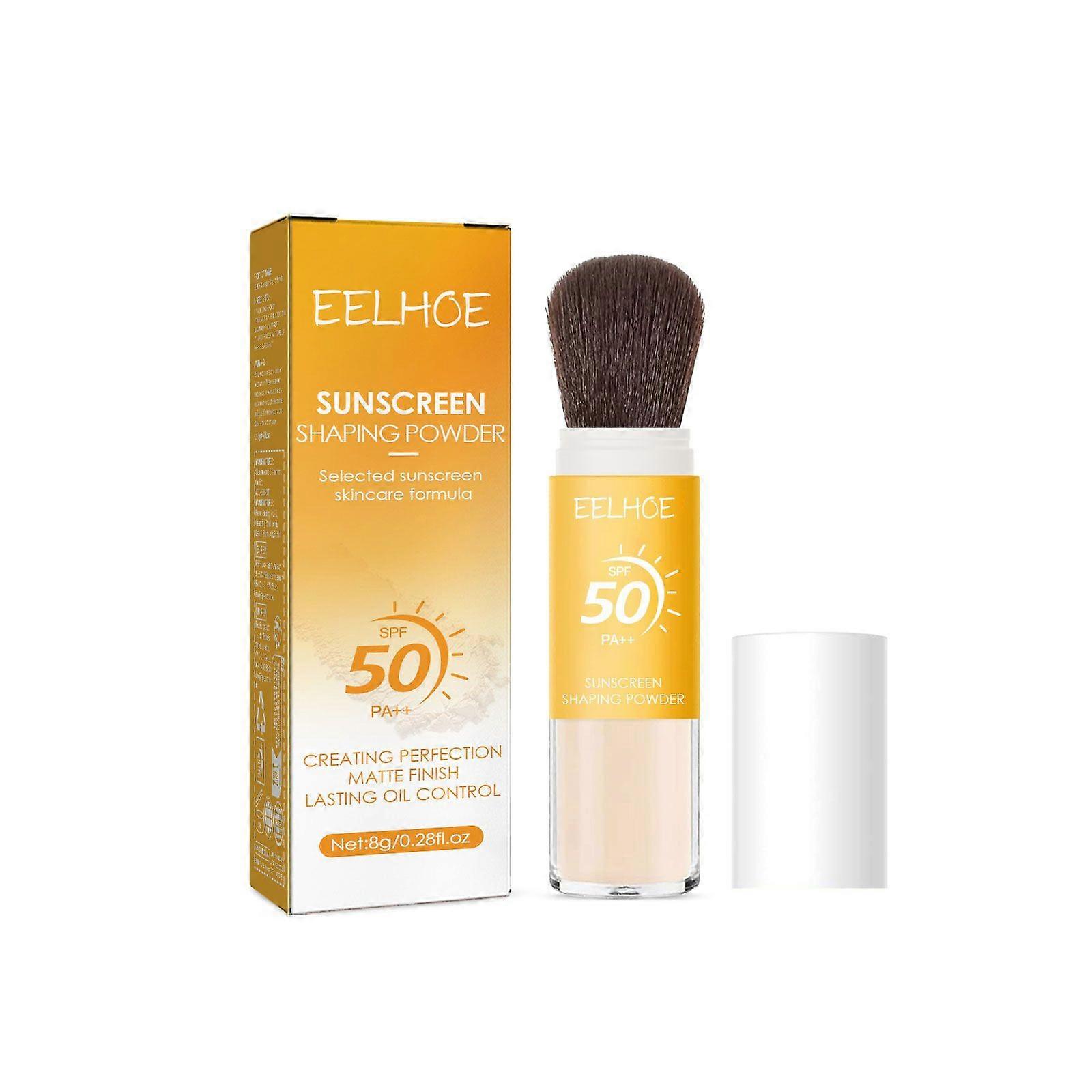 防晒塑形粉,SPF 50刷防晒粉适用于面部和头皮,持久轻盈透气,控油自然哑光效果