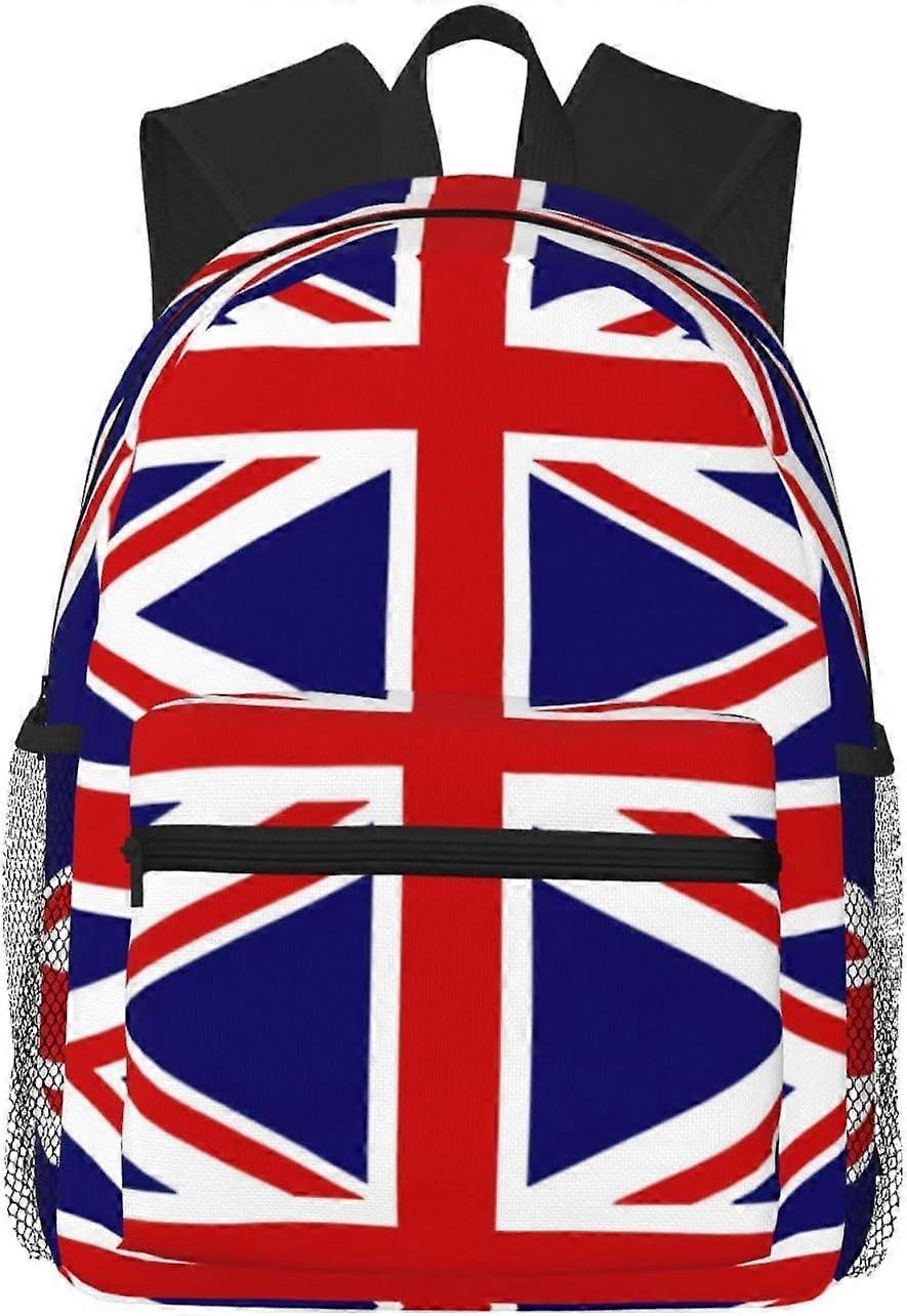 女性男性のための英国旗バックパック、学校旅行ラップトップバックパック15.7インチ