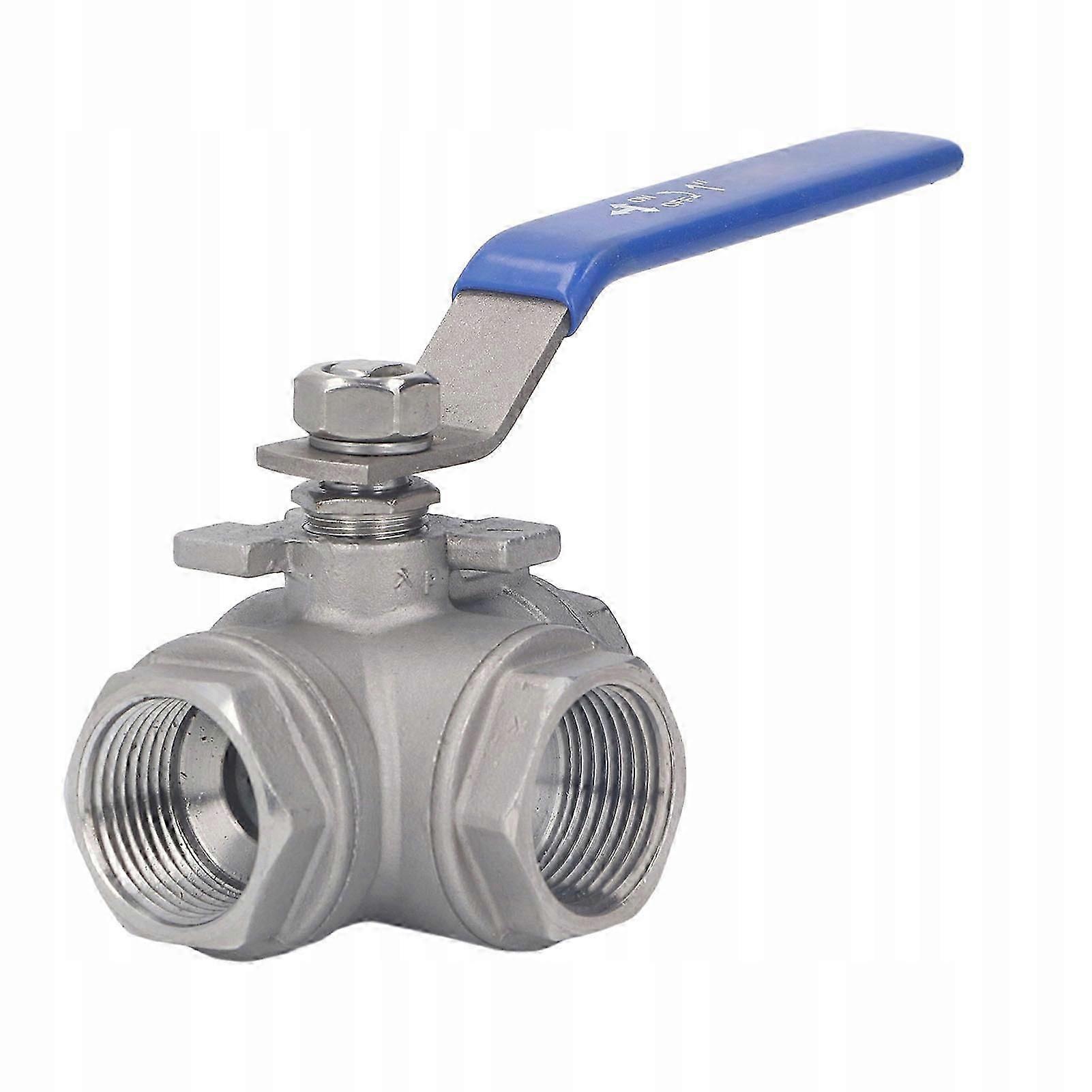 3-vejs kugleventil, hun, rustfrit stål