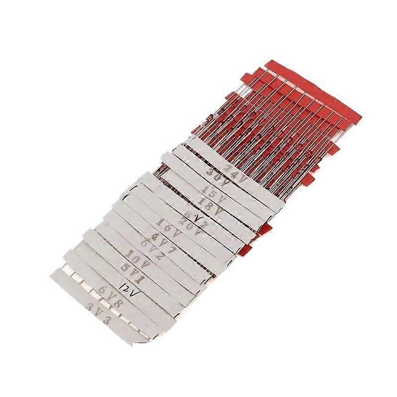 1/2W Zener Diode 0.5W 3.330V Assorted Set 140pcs 14 Values Electronic DIY Kit for Circuit Projects