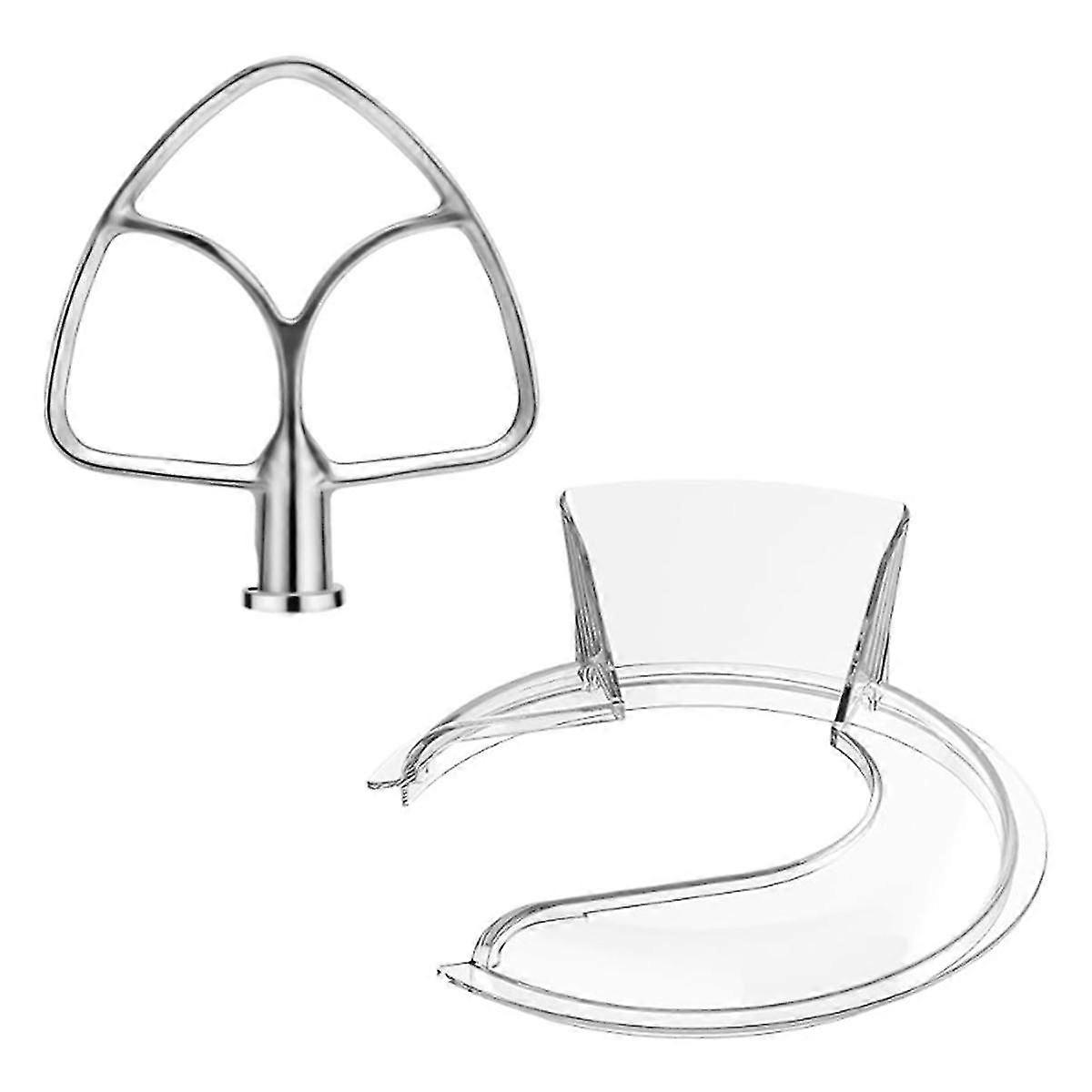 Pouring Shield for 4.5-5QT Mixer Bowl and Mixing Paddle for Mixer Attachments