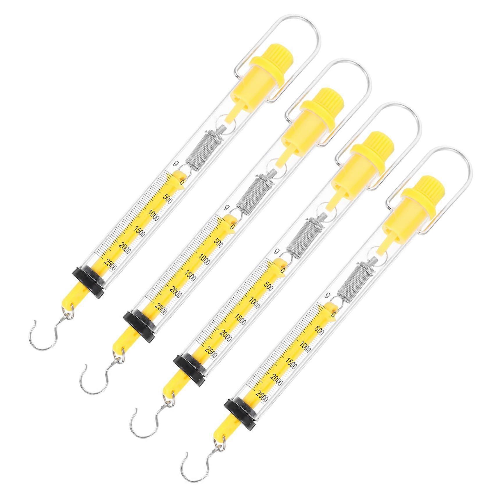 4 pieces spring scale tube spring scale dynamometer with hooks for precise force measurementston gram for teaching experiments