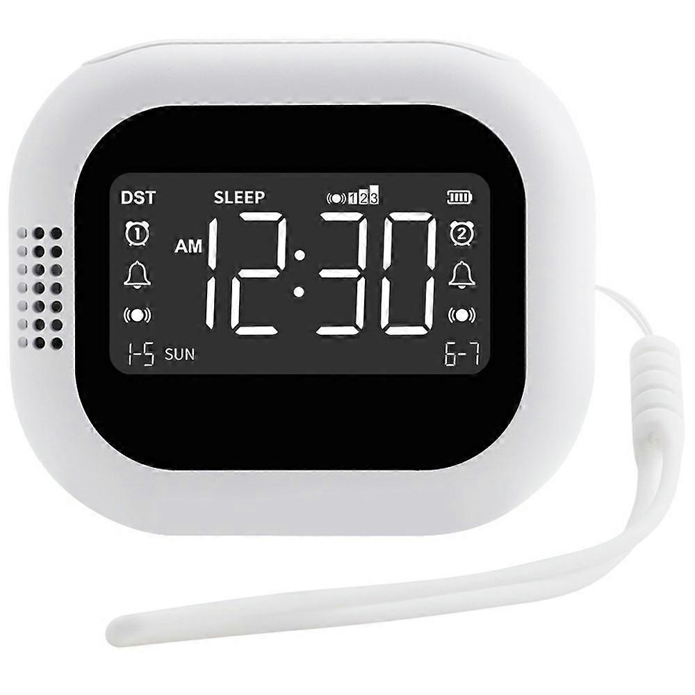 Clocks TS-BC700S Portable Vibrating Alarm Clock 2.75 Inch White Noise Machine for Deaf Elderly Heavy Sleepers