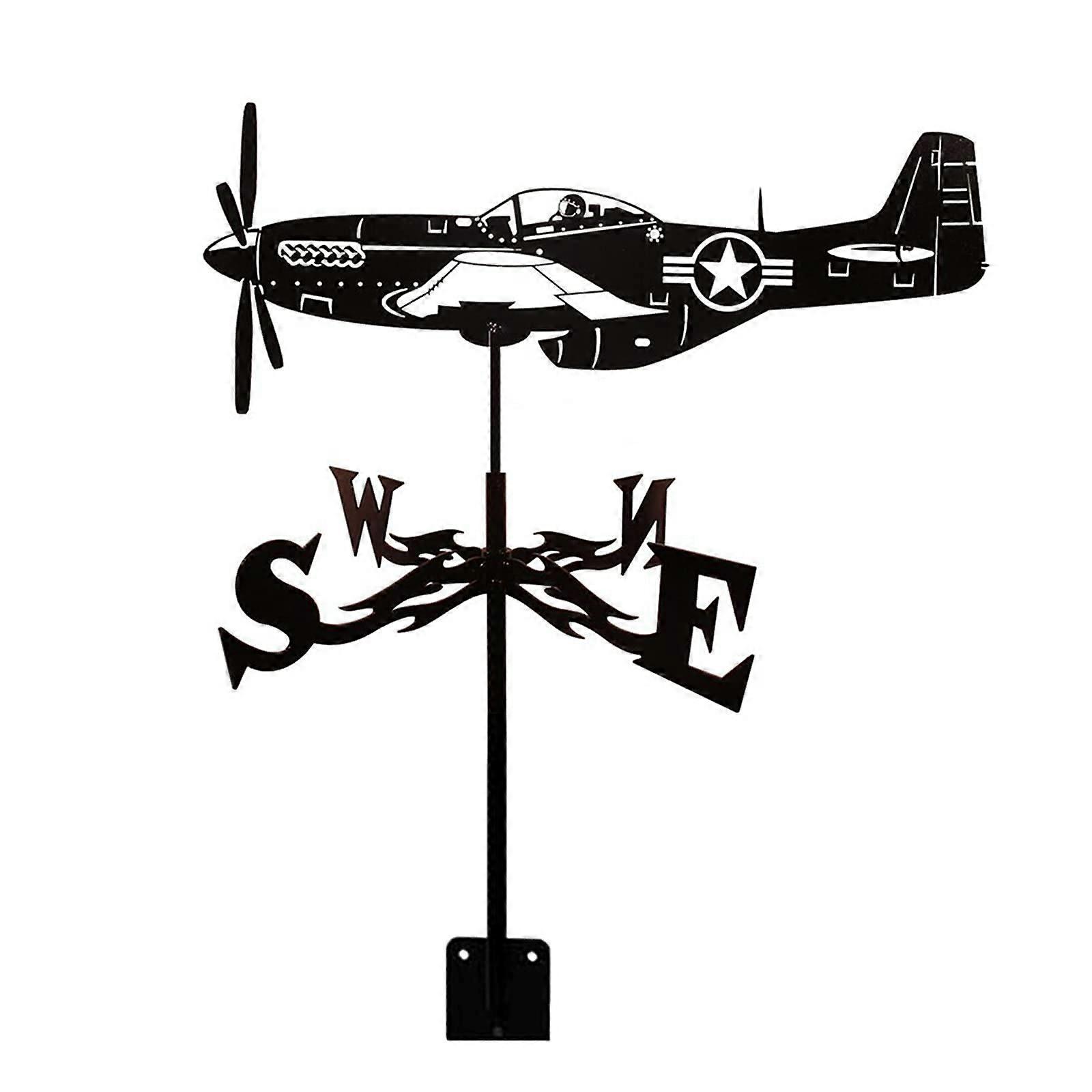 Retro weather vane in the shape of airplane, an metal, for outdoor garden Ref: 1138