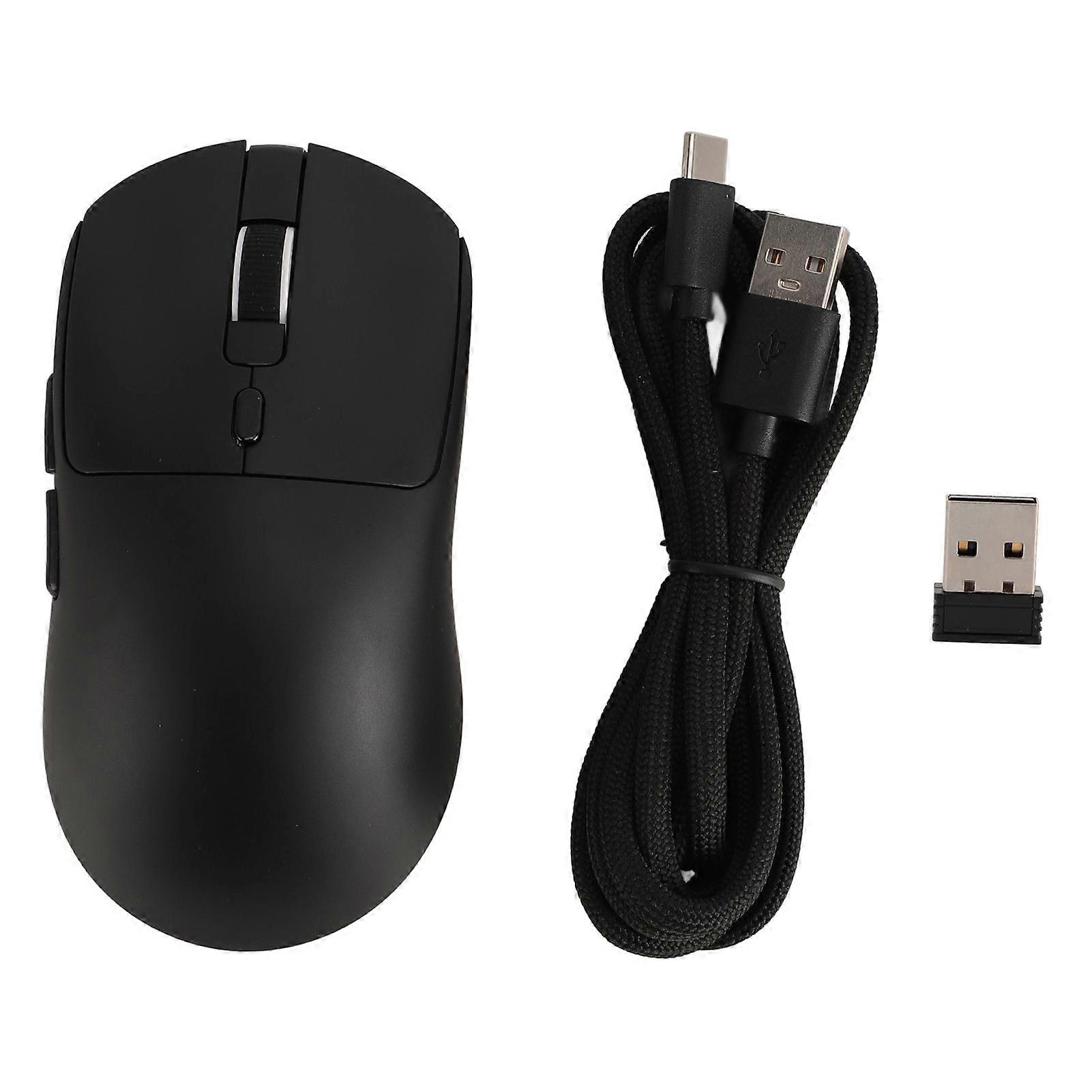 Wireless Gaming Mouse 3 Mode 7 Buttons Programmable 12000 DPI Ergonomic Black Mouse