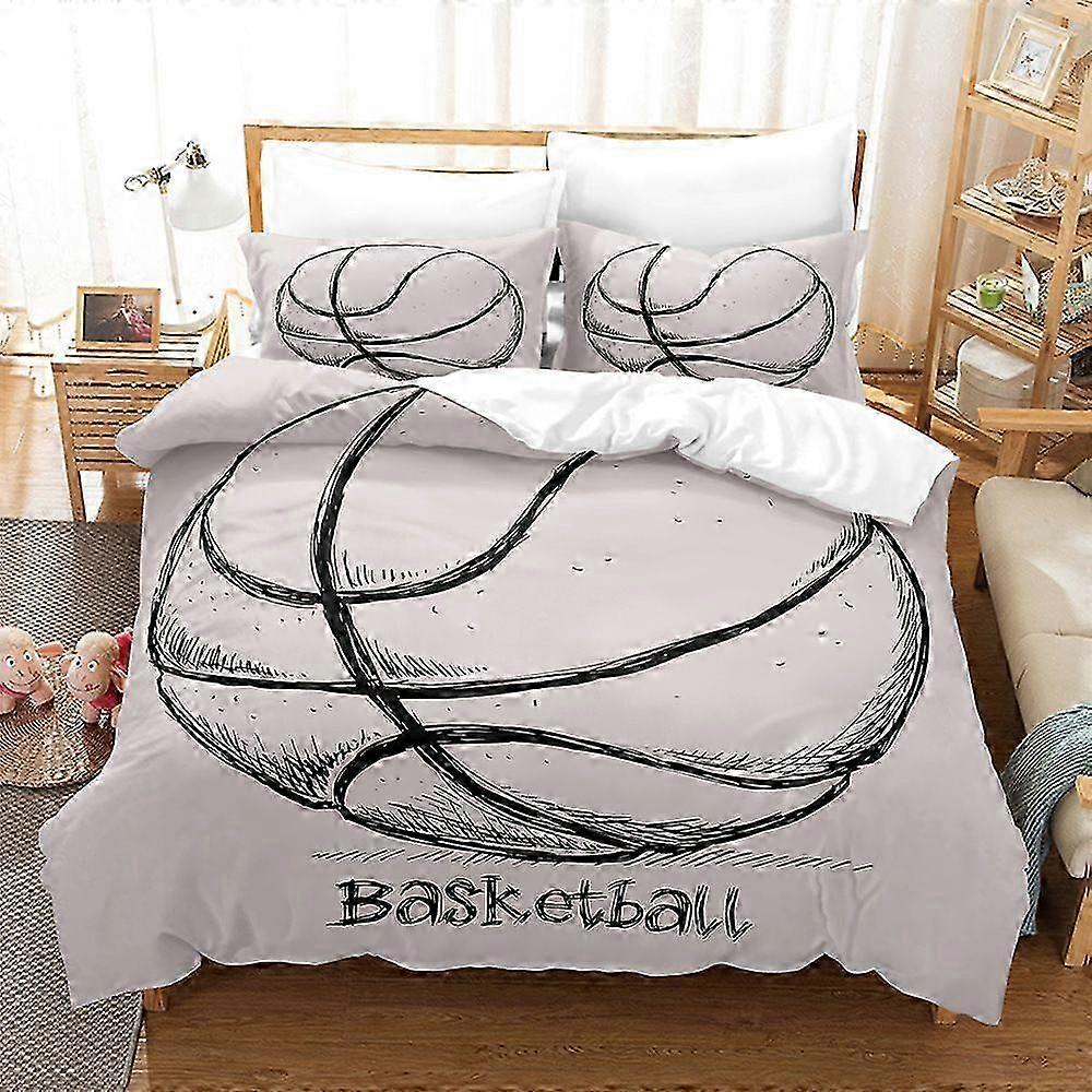 Nytt påslakan för basket som passar för tonårspojkar, mjukt överkast med dragkedja, komplett 3-delat sängkläder med piller