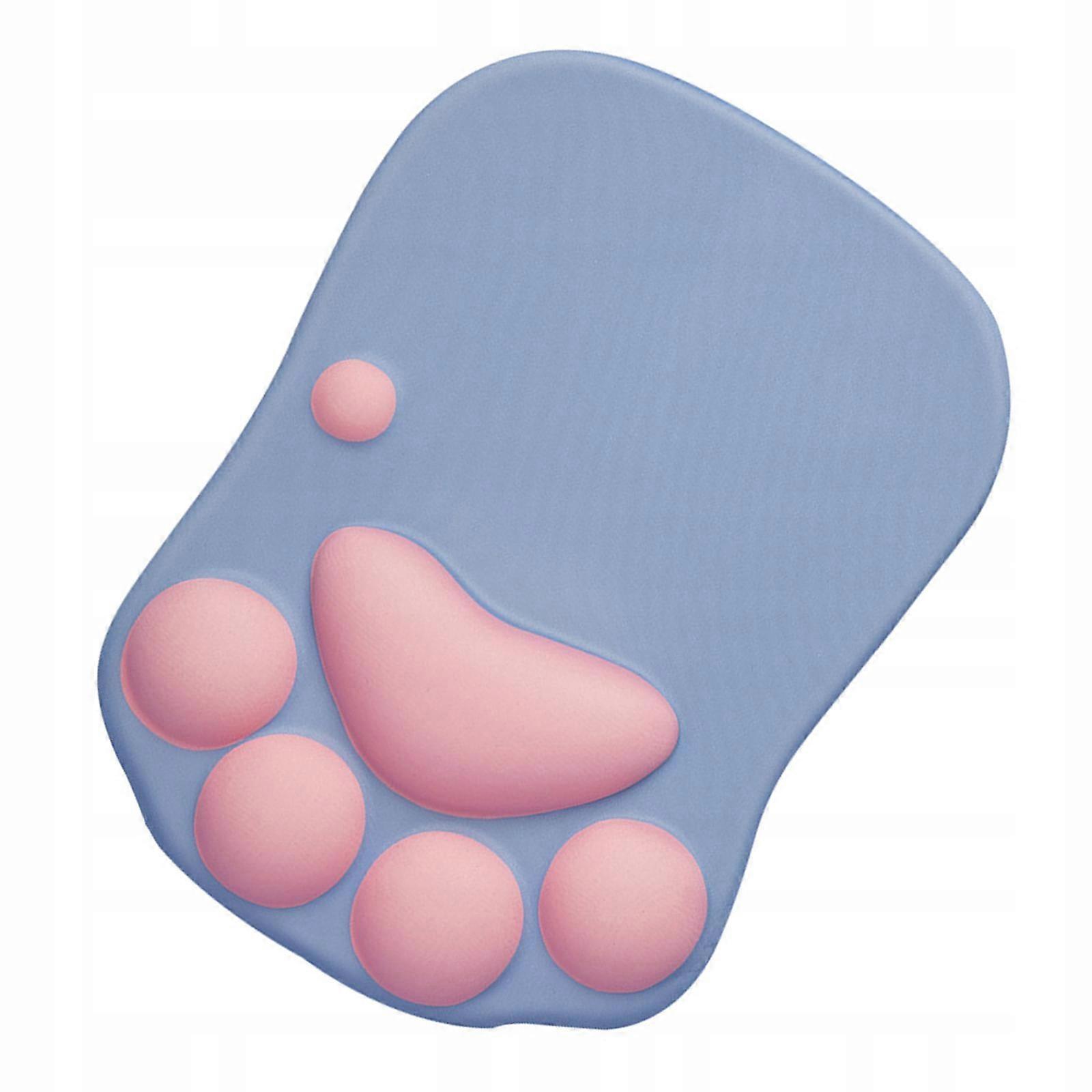 3d Mouse Pad Cat Paw With Wrist Support Silicone Mousepad Relieve Blue