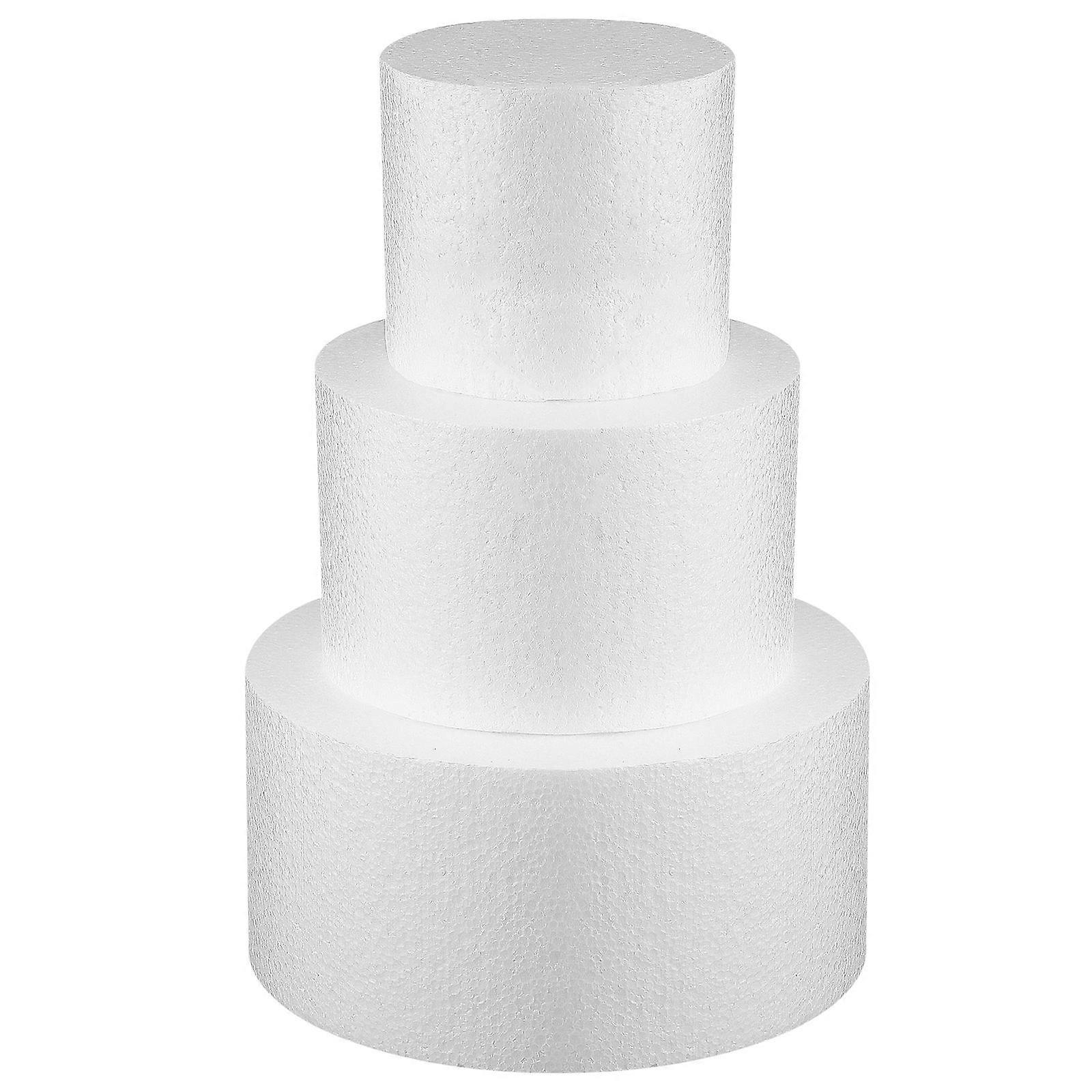 3pcs Triple Tier Cake Dummies for Wedding Party Decor Lightweight Bakery Models with Smooth Surface for Easy Decorating