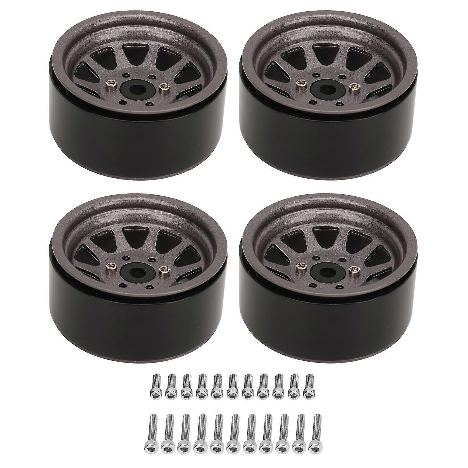 4-Piece Universal 1.9" RC Wheel Rims for Axial SCX10 II & III Crawlers - Zinc Alloy Steel Hubs