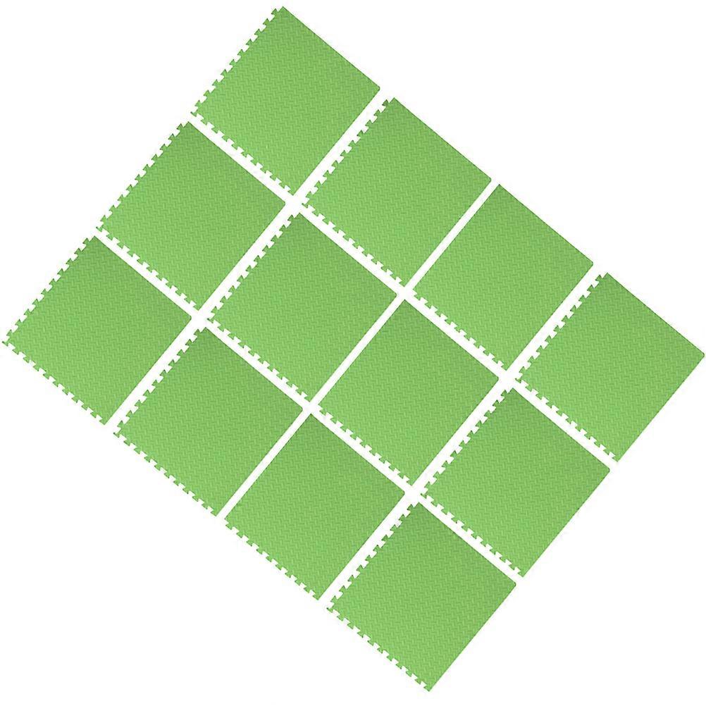 Interlocking Exercise Mat EVA Splicing Mat Workout Non-Slip Green 60x60cm Protective Cushion 12Pcs