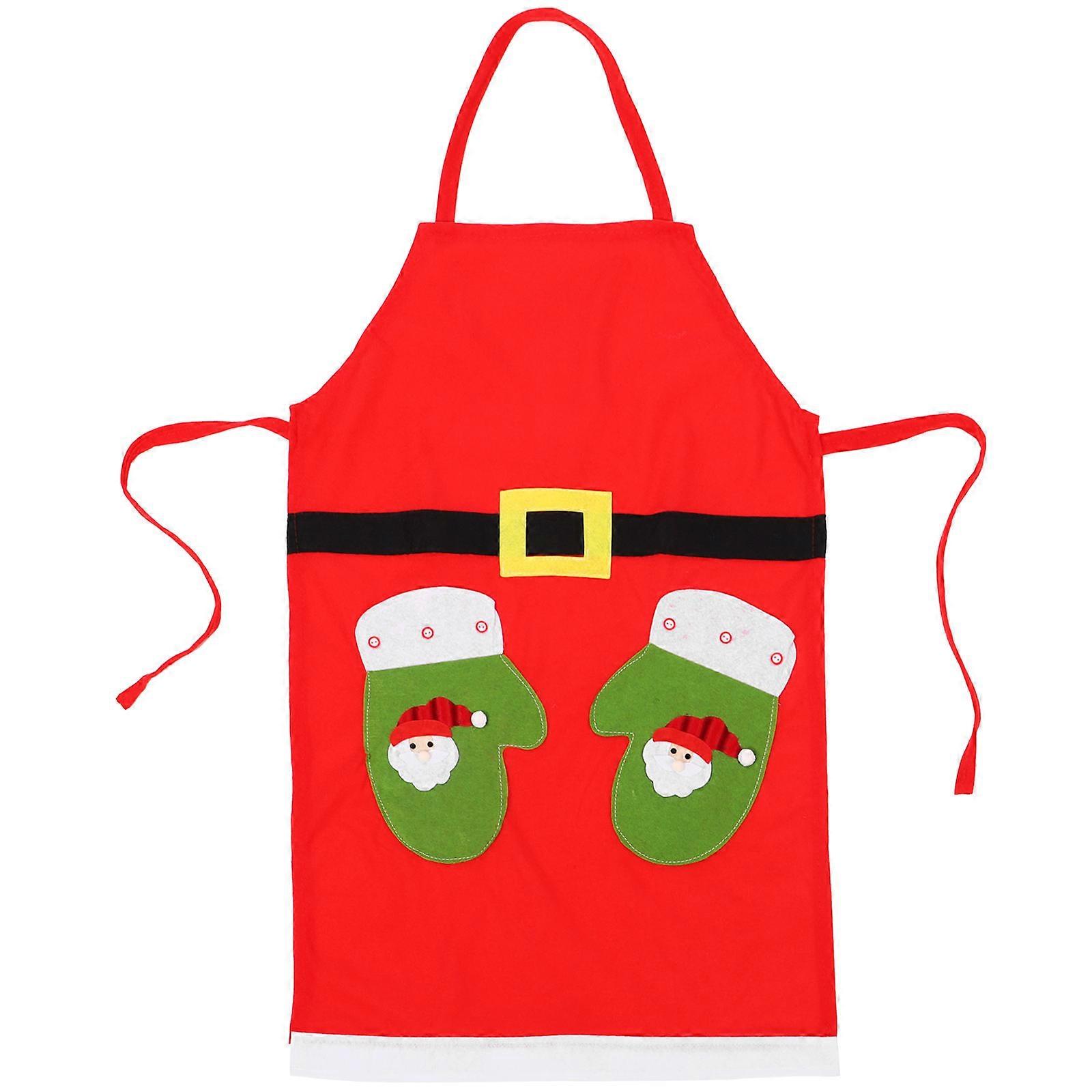 Christmas Apron for Adults with Adjustable Neck Strap – Kitchen, Cooking, Baking & BBQ Use – Includes Glove – Themed Design for Men & Women – Home &