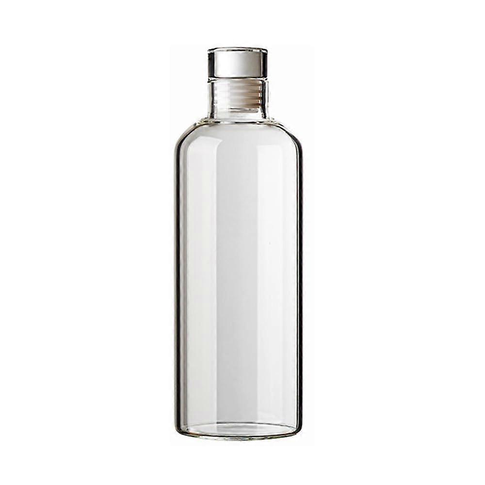 Glass Water Bottle 1000 ml, 750 ml, 500 ml, Leak-proof, Reusable Screw Cap, Time Marked for Wine and Drinks