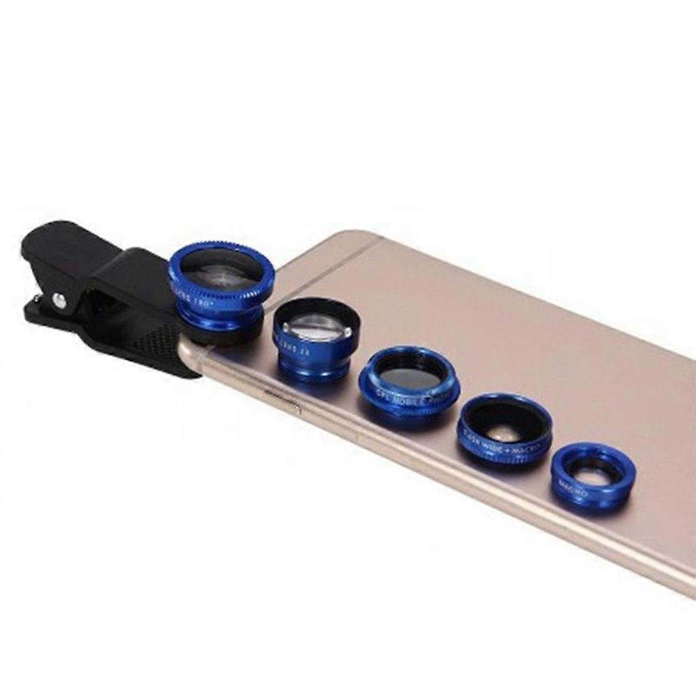 5-in-1 Smartphone Lens Kit with 0.67X Wide, Macro, Fisheye, Telephoto