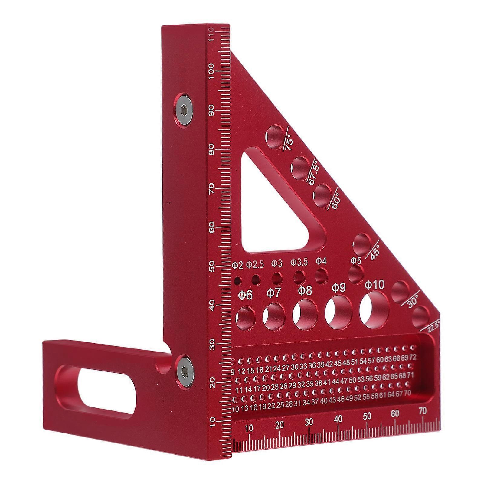 Construction Workers Multi Angle Measuring Tool Aluminum Alloy Woodworking Projects 4.40X3.34X3.10In Precision Square 1Set