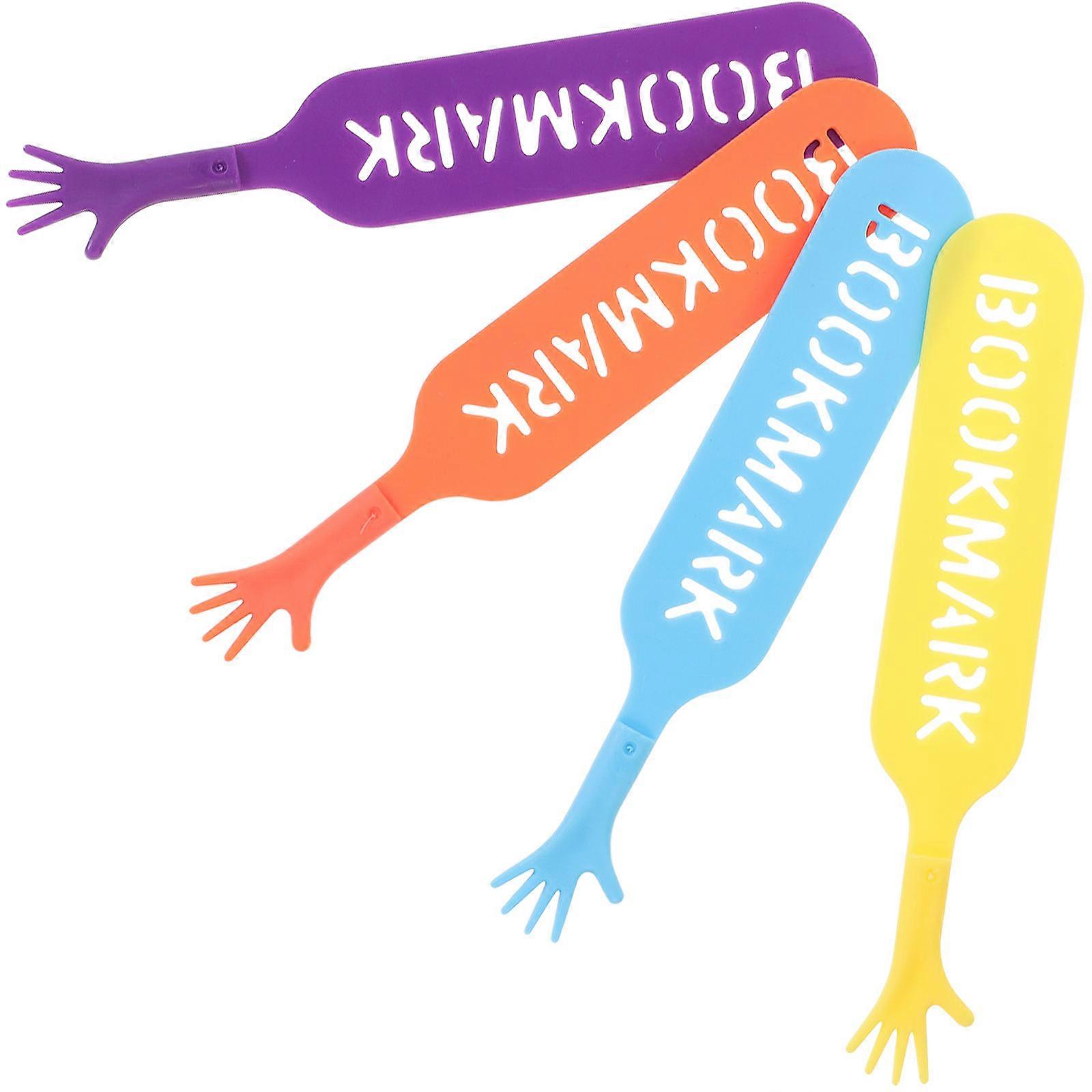 Plastic Page Marker Hand Bookmark for Decoration 4Pcs Small Reading Marker