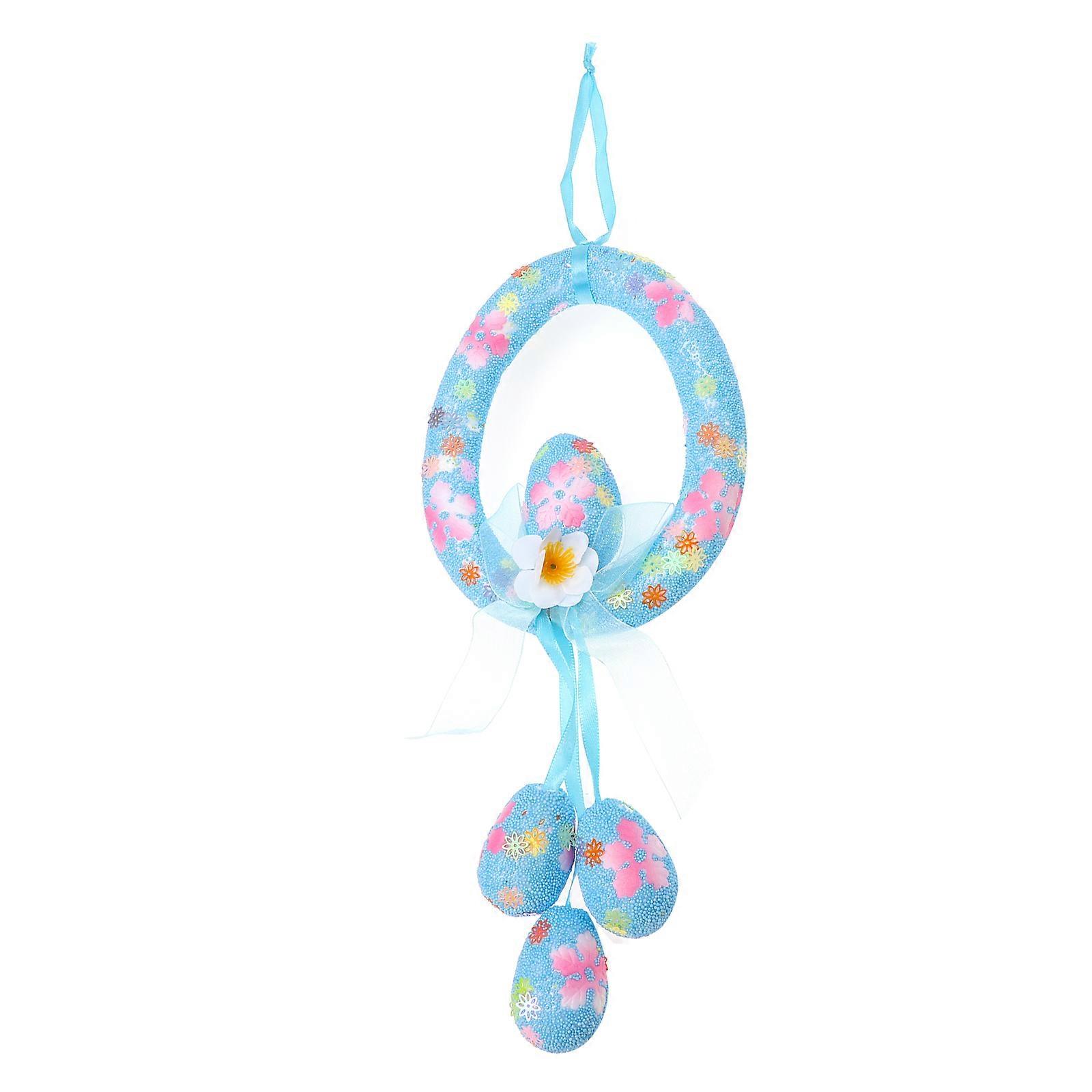Artificial Party Spring Egg Wreath Blue 34x13cm Wreath Design for Decoration 1Set