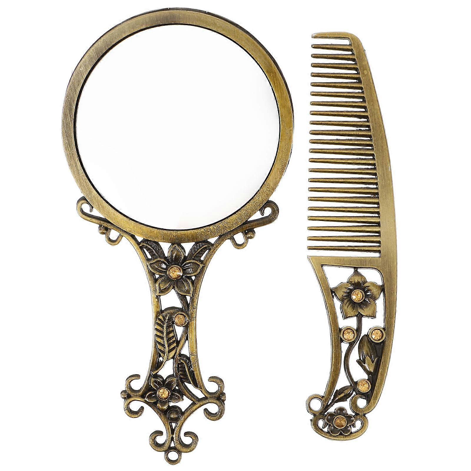 Aushöhlendes Make-up-Spiegelkamm-Set Multi 15 * 11cm High Definition Reflexion Tragbares 2er-Pack