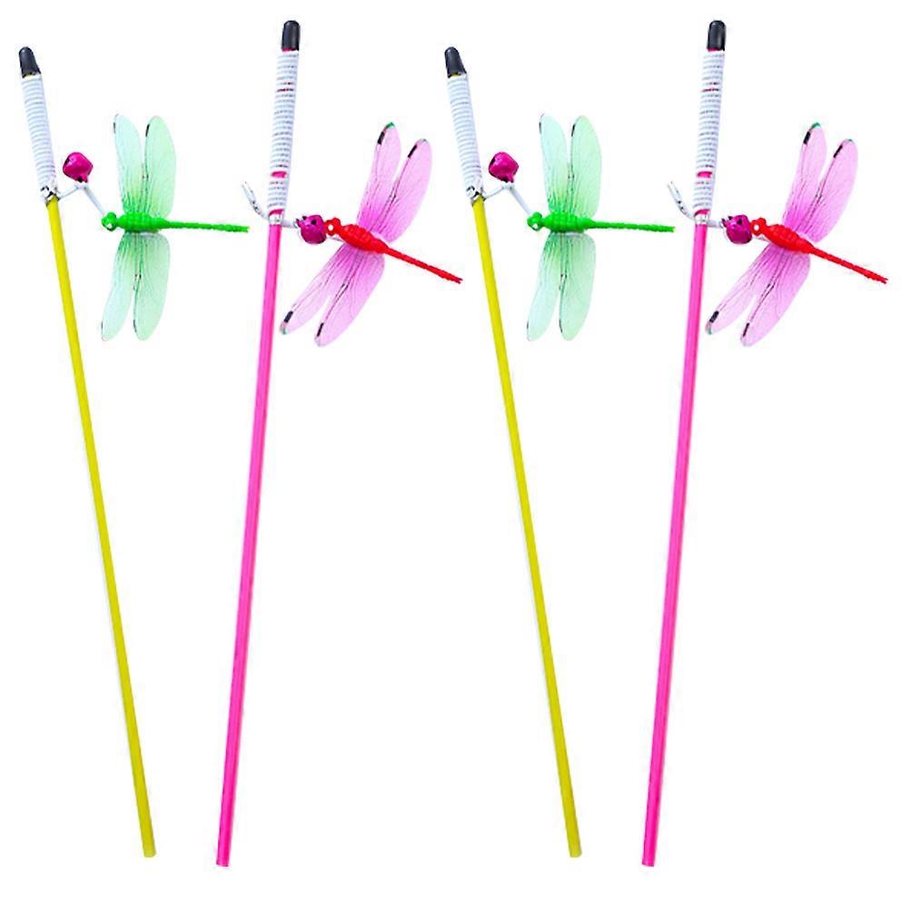 4pcs Interactive Cat Teaser Wand for Indoor Play – Engaging Fishing Pole with Wood Stick for Kittens’ Healthy Exercise and Bonding