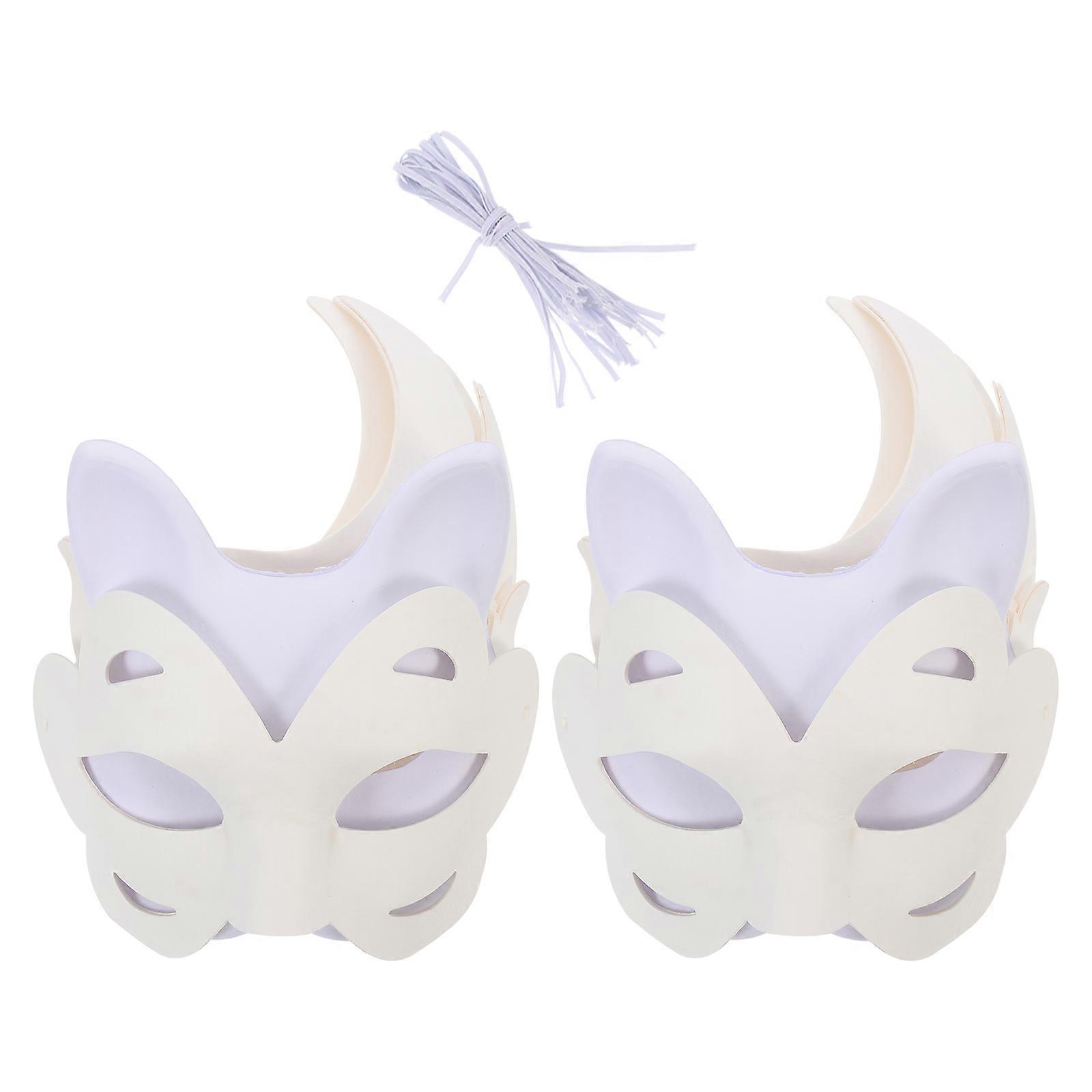 DIY Face Masks Party Masks White Paper Masquerade Accessories 20X10CM 12Pcs