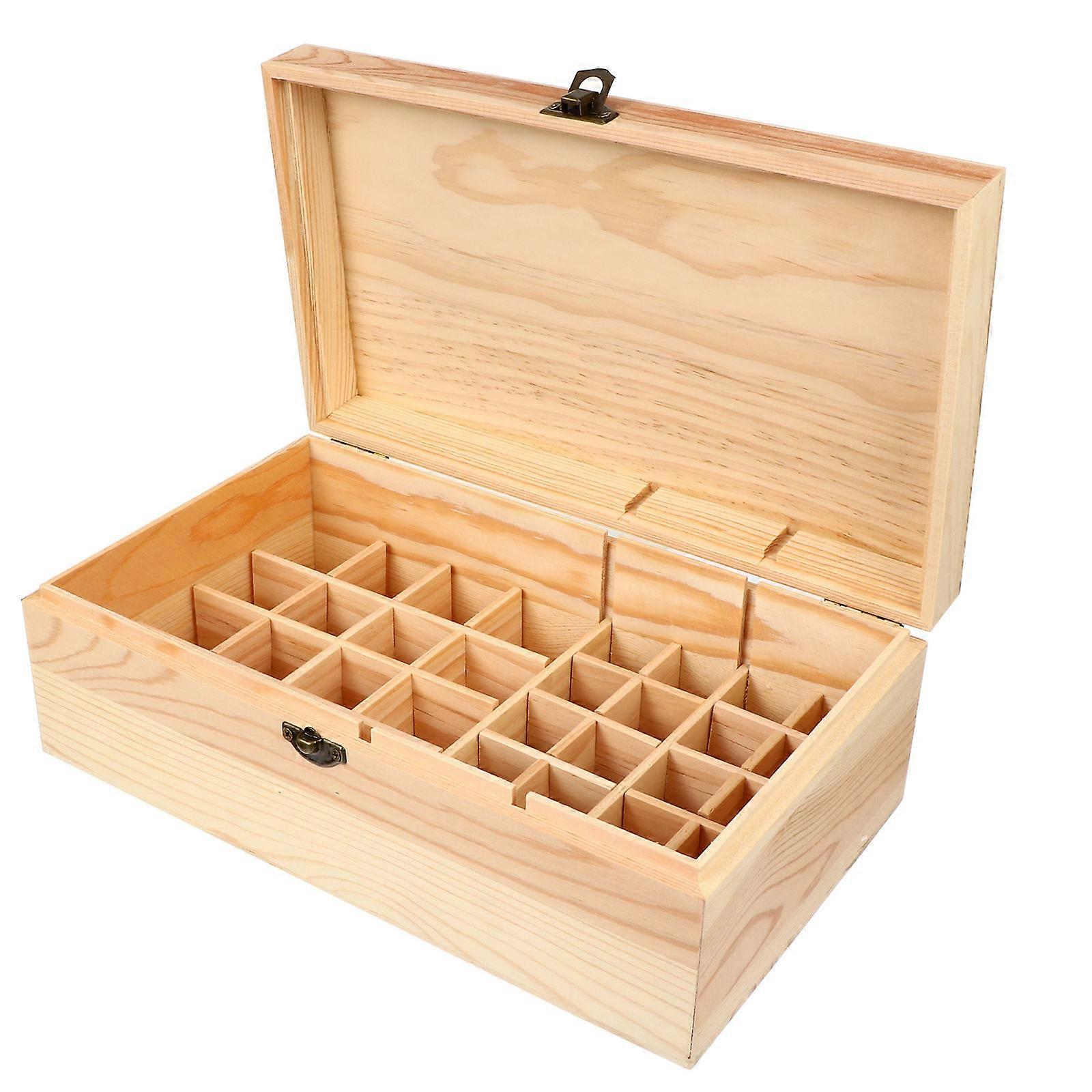 Essential Oil Box with 36 Slots for Storage Made from Composite Material in Khaki Color