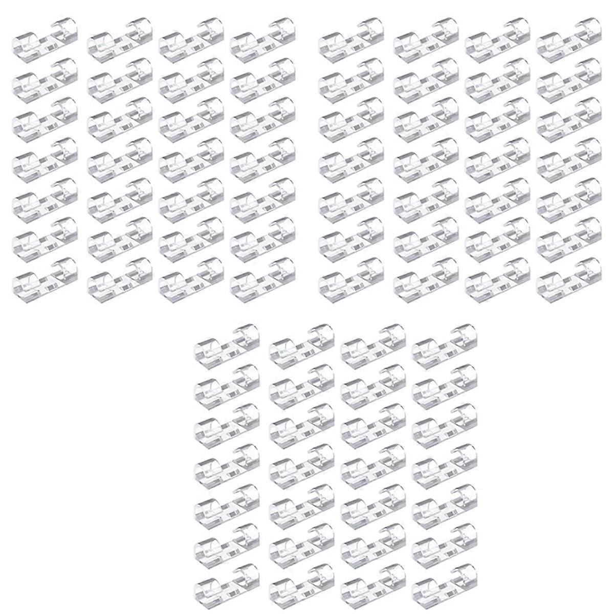 100PCS Cable Clips Cable Tidy Wire Holder Organiser Transparent