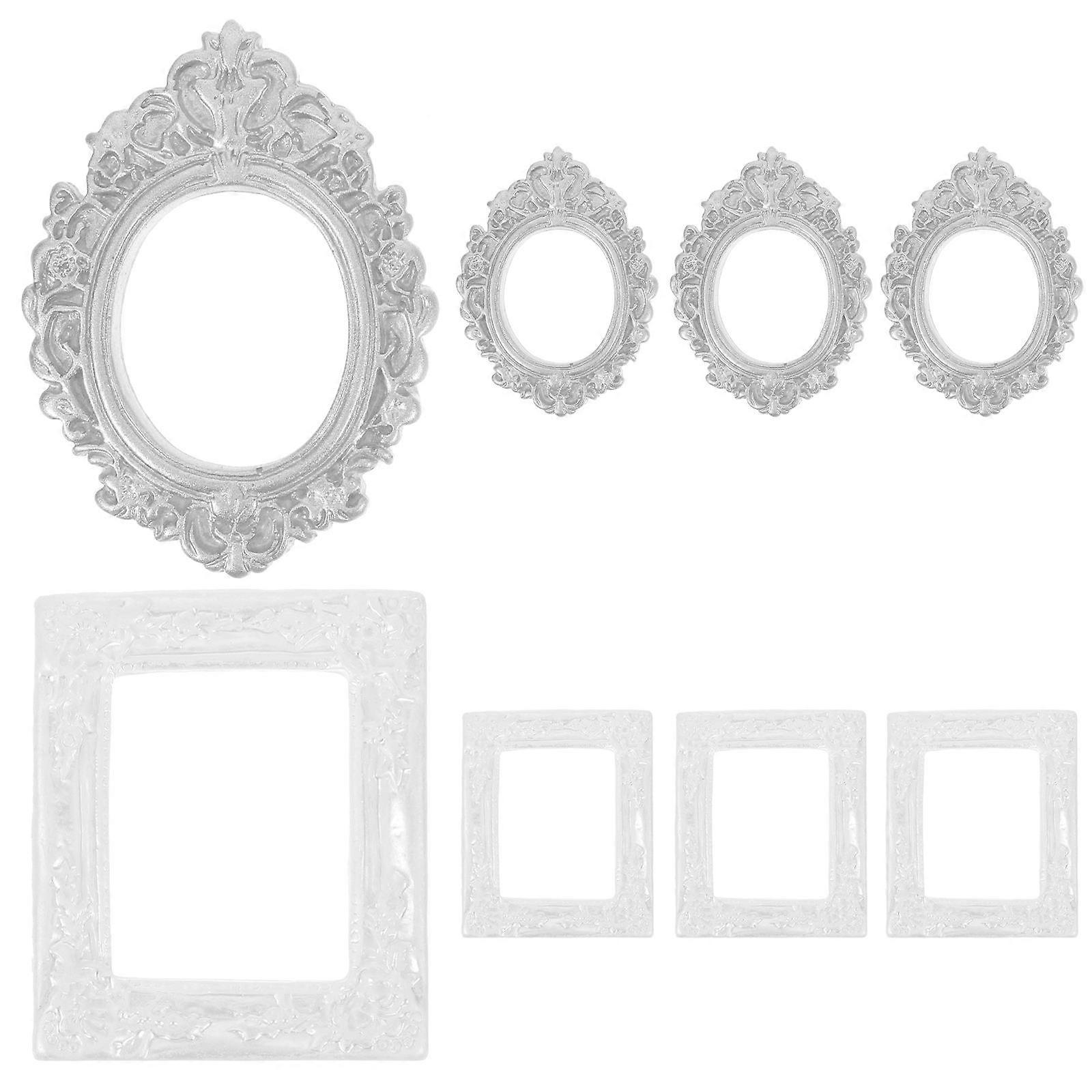 Vintage Style Resin Picture Frames Set of 8 for DIY Crafts, Phone Cases, and Home Decoration