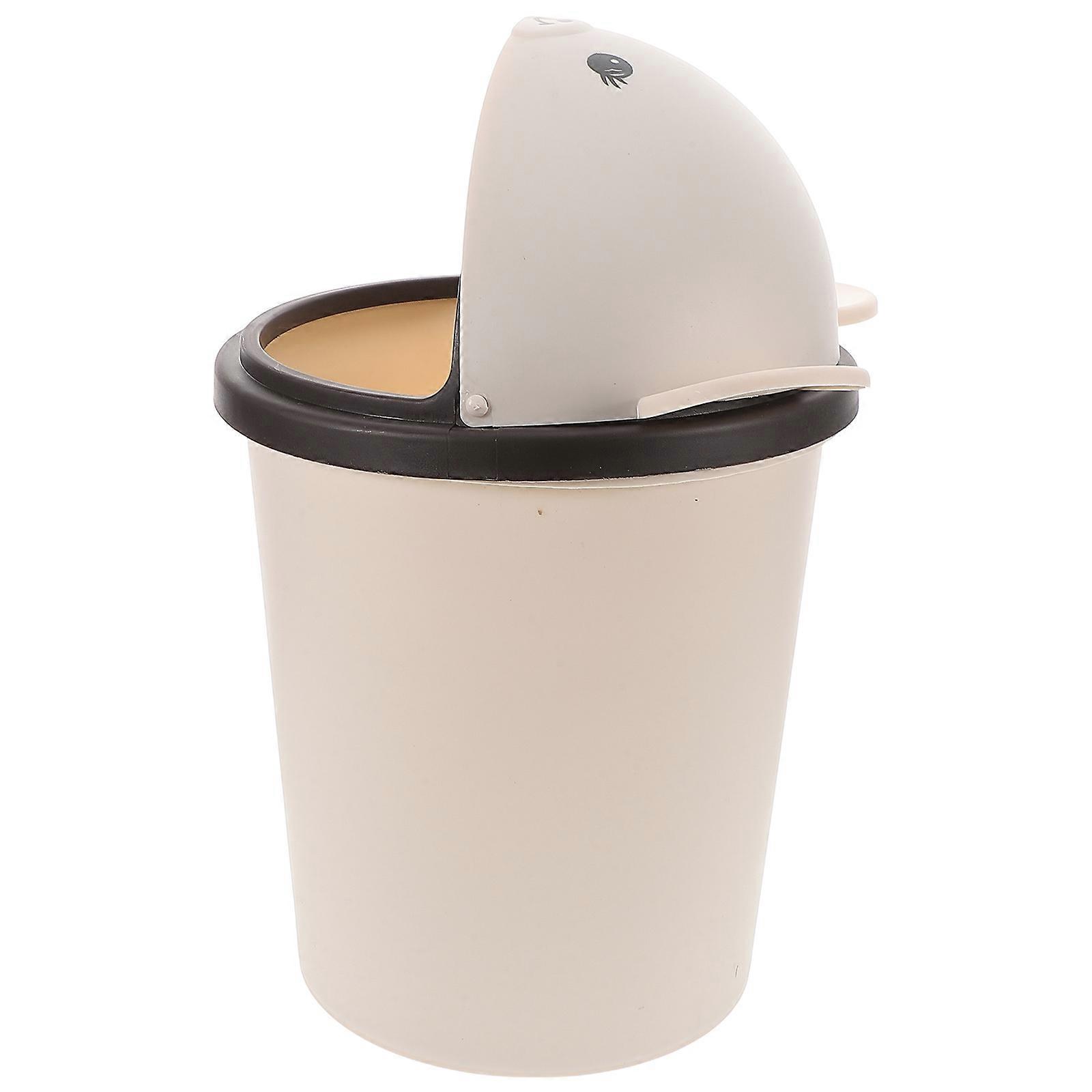 Creative Trash Can Large Capacity Bear Shaped Wastebasket for Bathroom Use Multi Color 10L Swing Lid 1Set