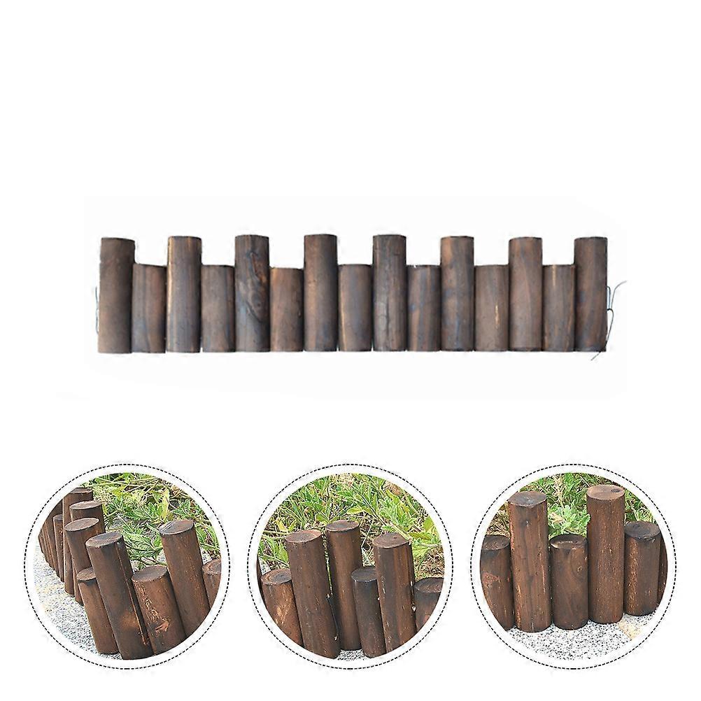 Wooden Fence Patio Style Garden Decorative Log Shape Carbonized Anticorrosive 1Pack