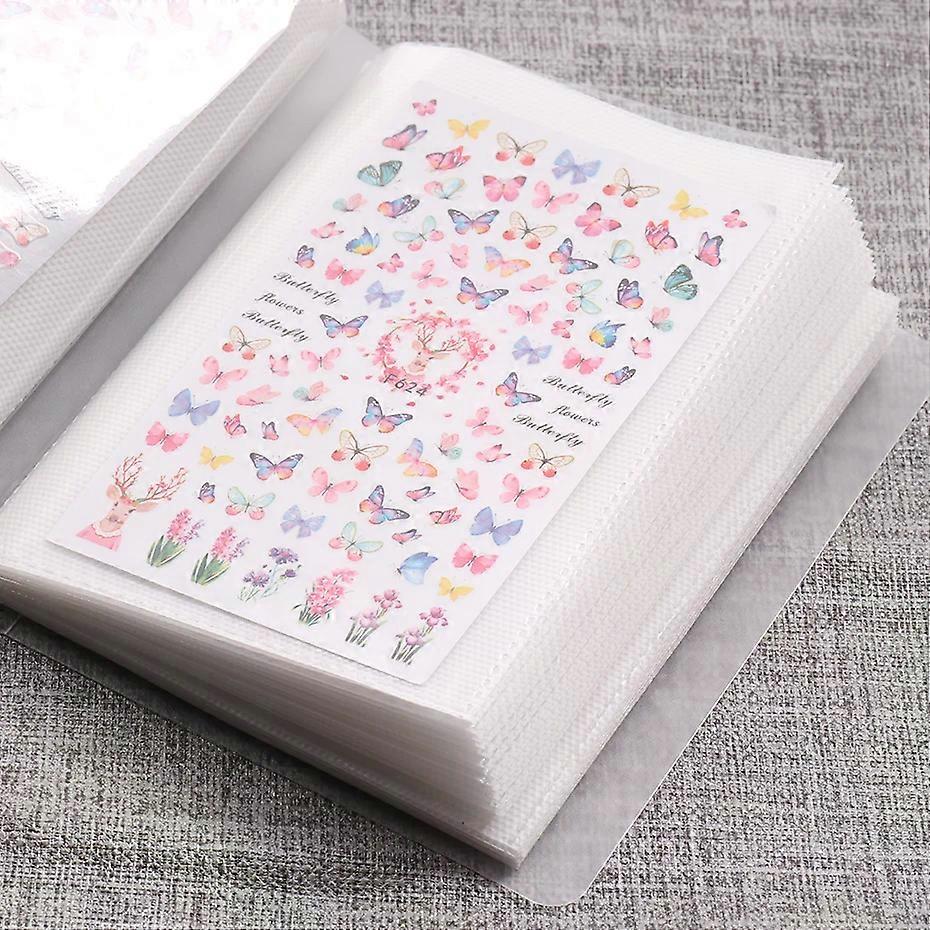 100 Slots Nail Art Stickers Storage Book Empty Album Decals Collection Organizer Holder Display Notebook Manicure Tools