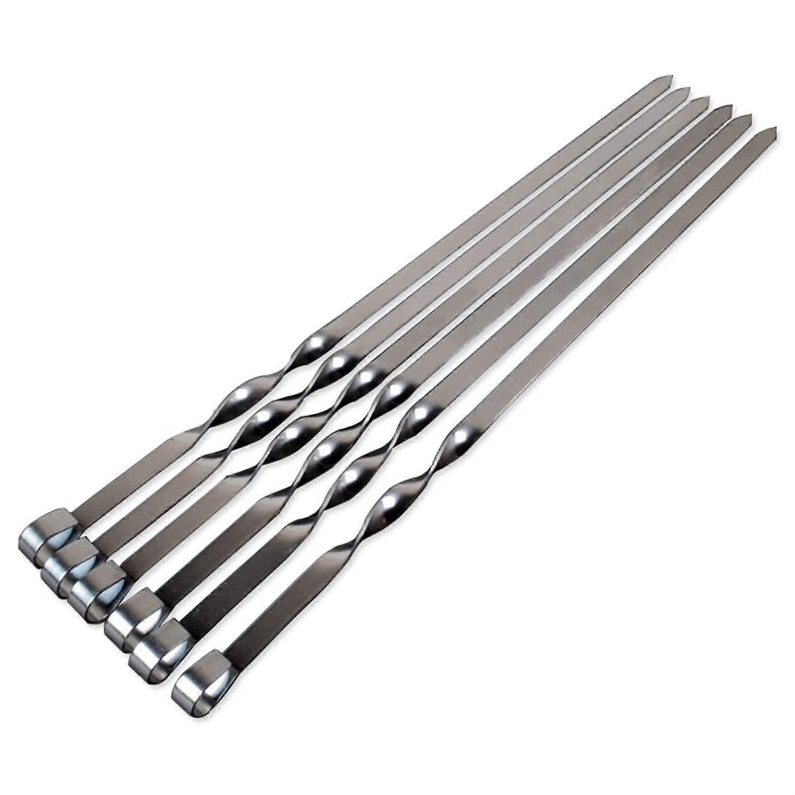 Kebab Skewers, 9-Pack Stainless Steel Barbecue Skewers, 50 cm Long Grill Skewers for Meat and Vegetables
