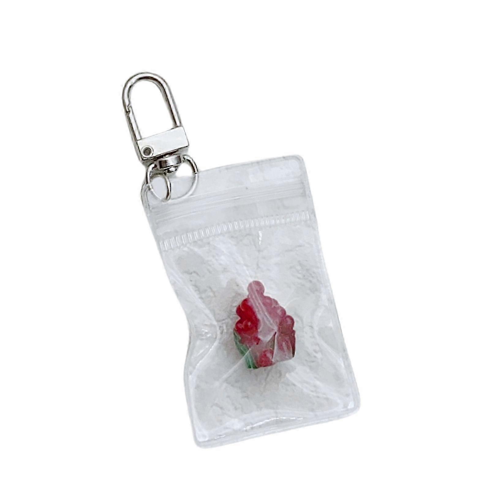 Unique Fruit Print Clear Keychain Portable Clear Fruit Keychain Decorative Bag Phone Charm for Bags and Backpacks