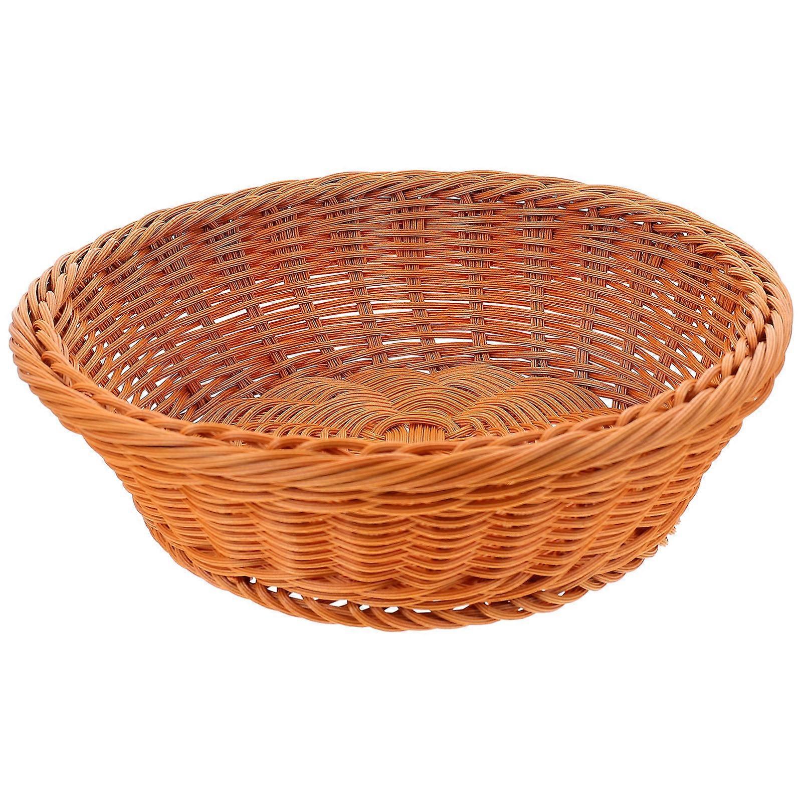 Tabletop Fruit Basket Brown PP Small Woven Basket for Home Use with Easy Access Storage