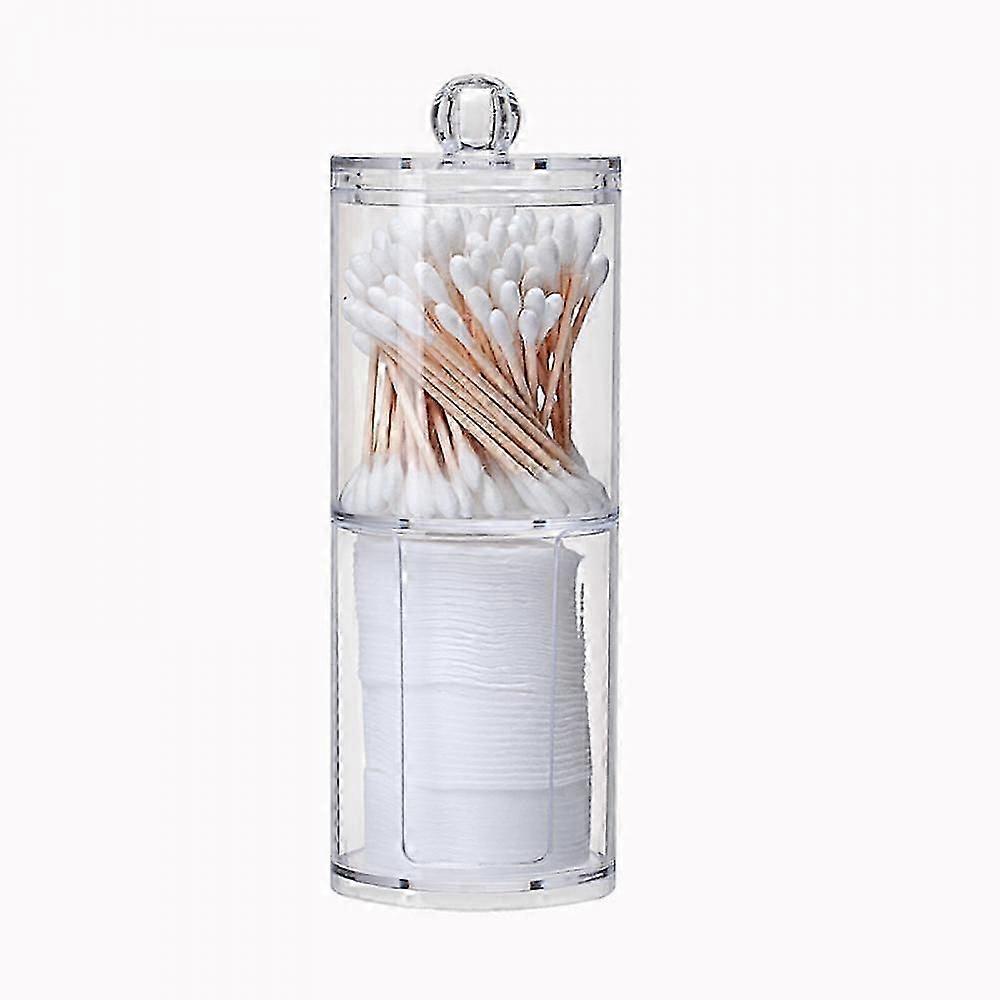 2025 Latest Model Clean And Portable Round Cotton Pad Storage Box, Double-Layer