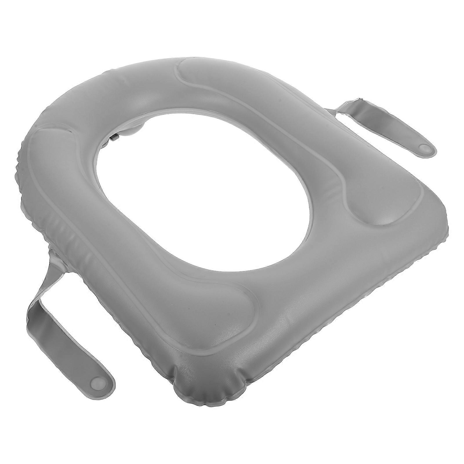 Inflatable Toilet Seat Cushion with Suction Cup Comfortable PVC Commode Pad for Elderly Nonslip Design Easy Setup Includes Storage Bag
