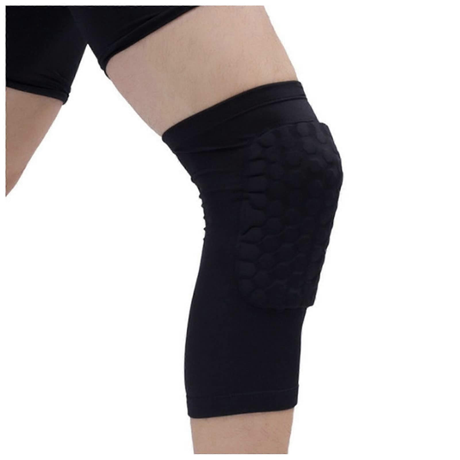 Knee Pads for Women, Black XL Honeycomb Design, Basketball and Volleyball Support, Compression Leg Sleeves for Football and Cycling