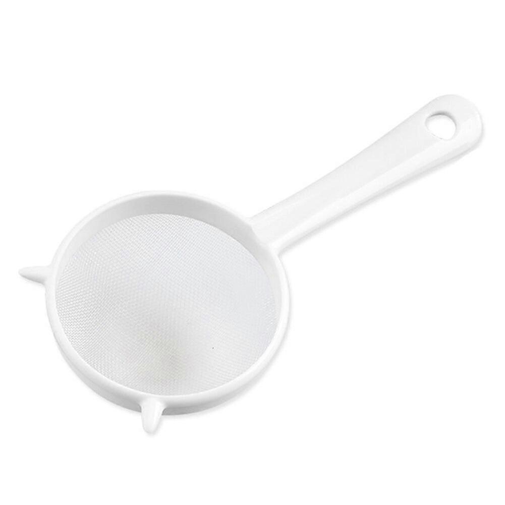 Reusable Kitchen Handheld Plastic Mesh Leaf Strainer Flour Sieve Colander Accessories