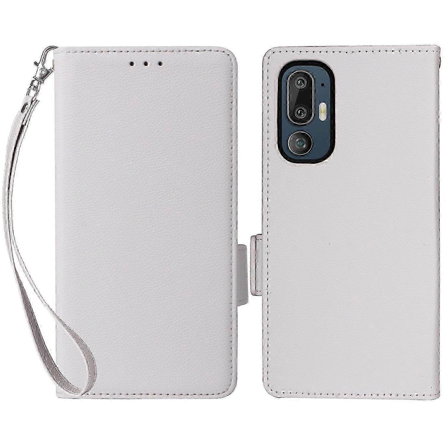 Case for 5G Smartphone with Litchi Texture Leather Cover and Strap