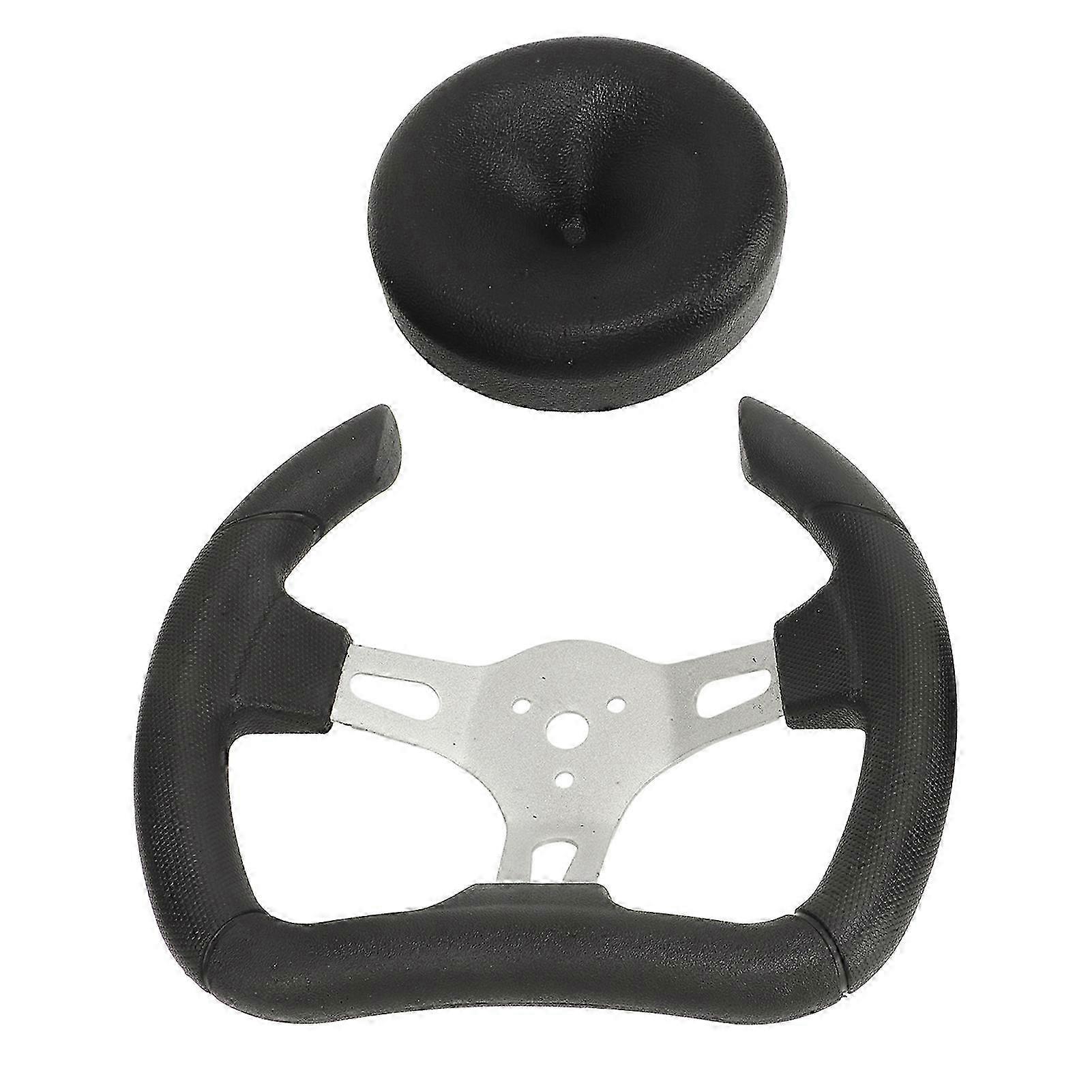 280mm Black D Shaped Racing Steering Wheel for Go Karts, ATVs, UTVs, and DIY Modifications