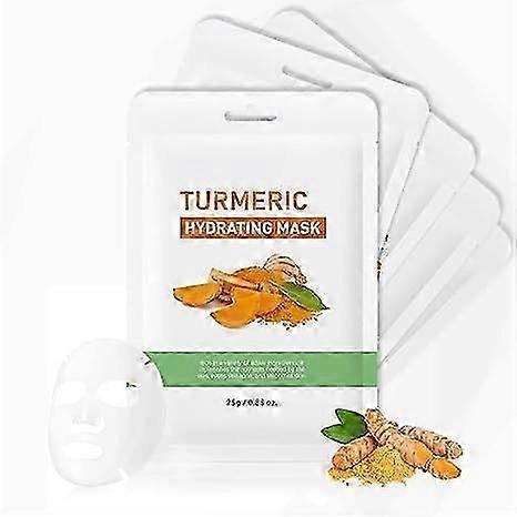 5 Packs Turmeric Hydrating Mask Face Sheet Mask for Ance, Restore Fragile Skin, Soothes Post-Sun Skin, Moisturizing & Firming Face Masks Skincare, Fac