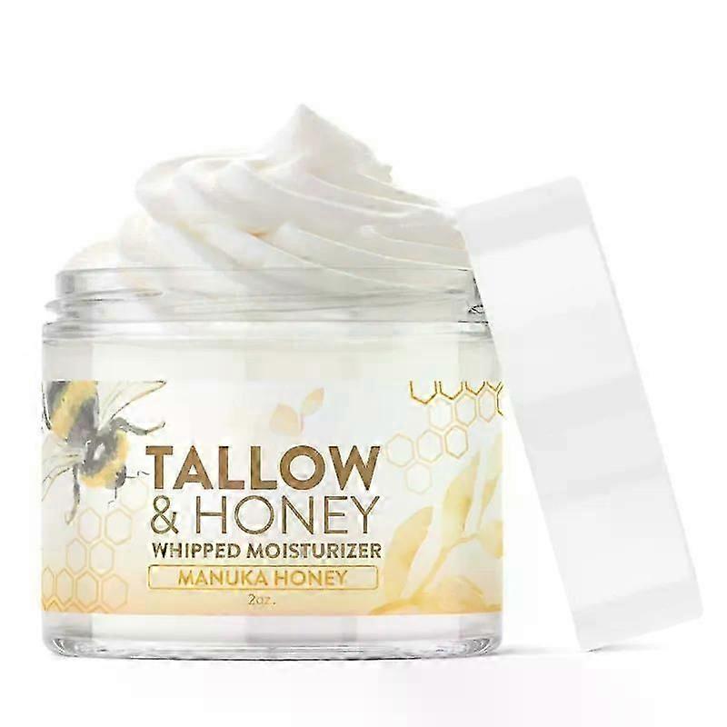 Honey Beef Tallow Balm - Skin Cream With Tallow, Grass Fed, Deep Nourishing, Moisturizing And Anti-Aging, For Face And Body