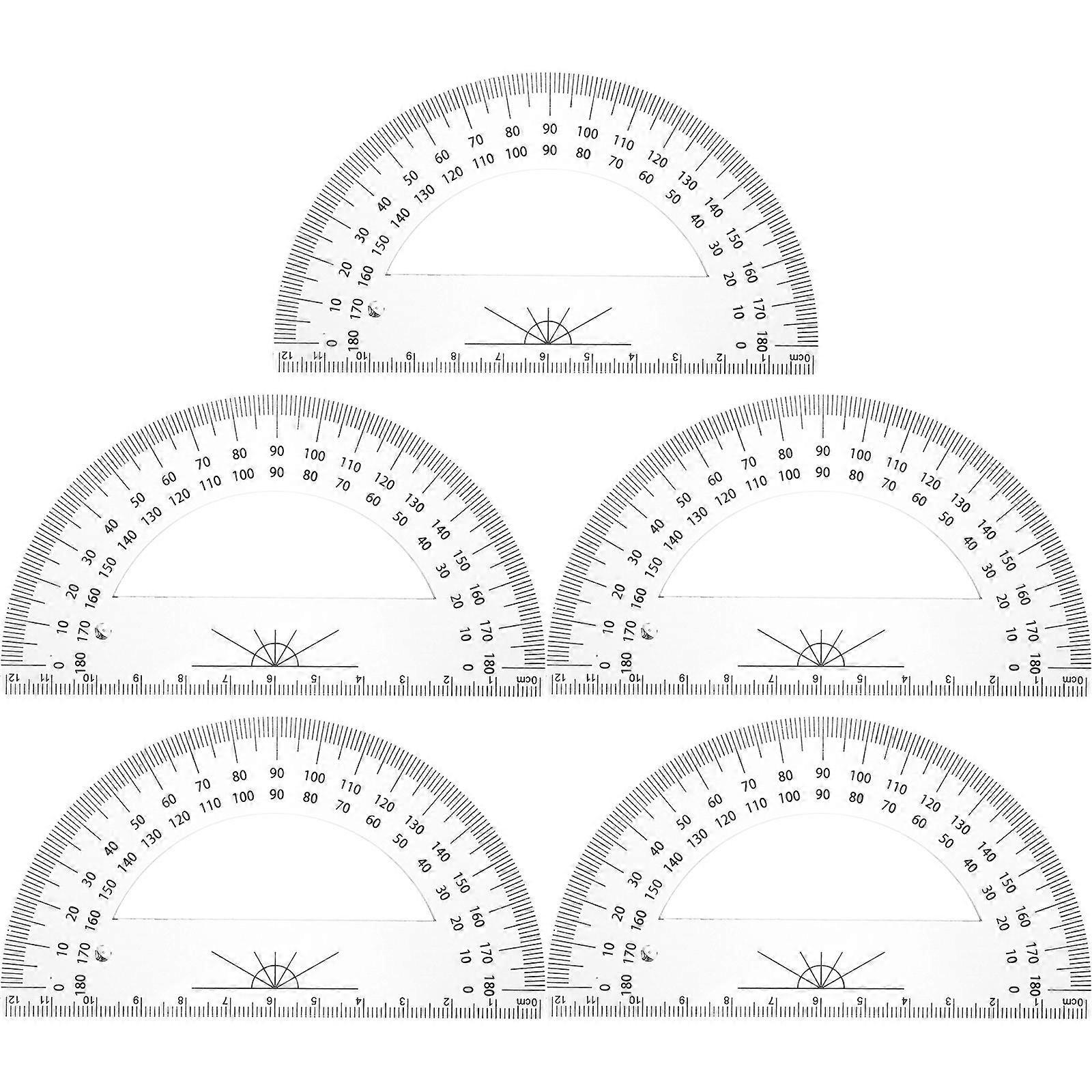 Drawing Angle Ruler Protractor for Drafting and Math Lessons in School 5Pack