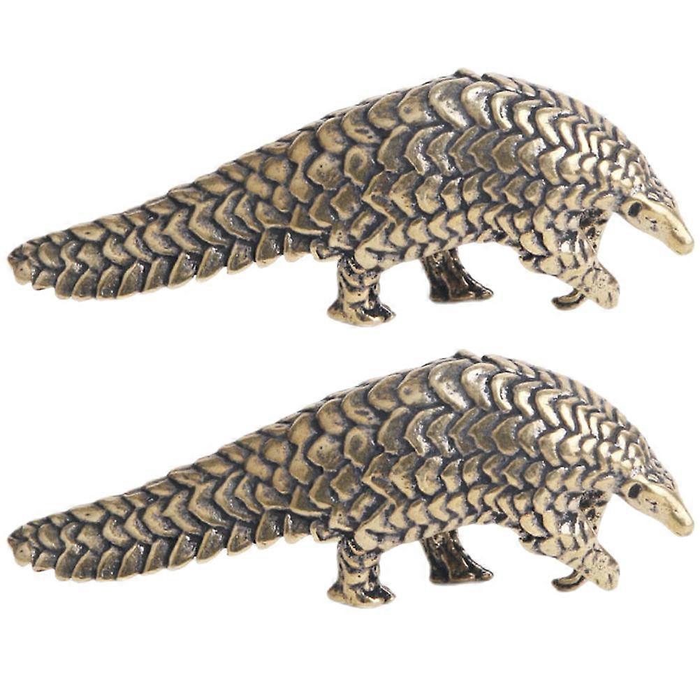 Tabletop Brass Pangolin Decor Pangolin Decorations Home Use 2Pcs
