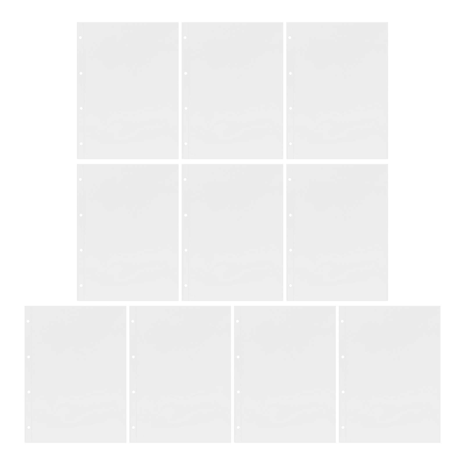 Transparent Plastic Page Protectors – 10pcs Clear Binder Sleeves for Documents, Wear Resistant File Folder Inserts for Office and School Use