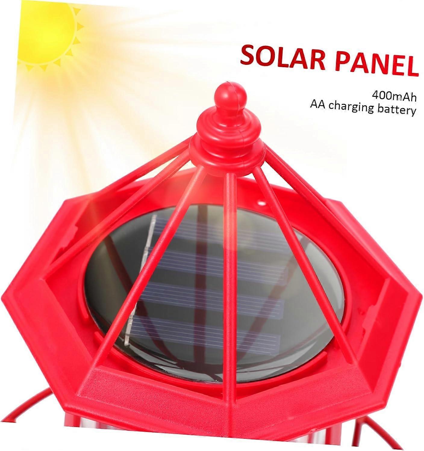 Outdoor Solar Powered Rotating Lighthouse Lamp For Garden Decor, Energy Efficient Solar Design, Durable Weatherproof