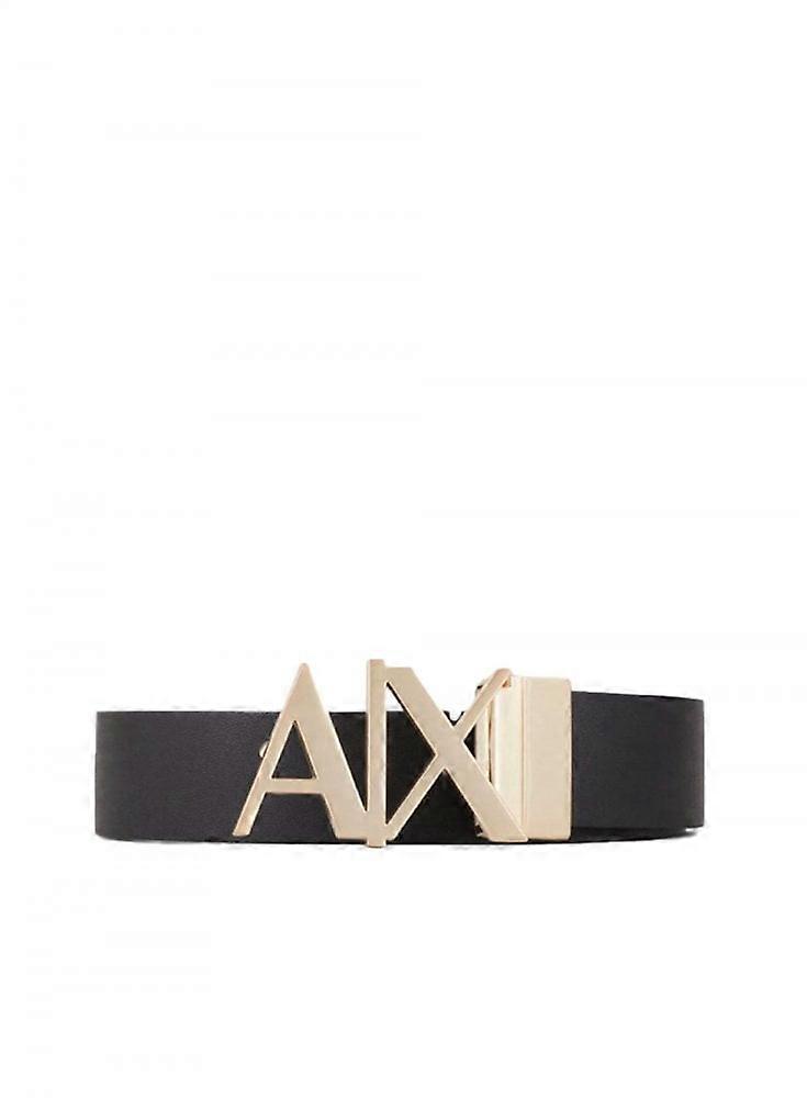Men's Armani Exchange Double Sided Leather Plate Belt Black/navy