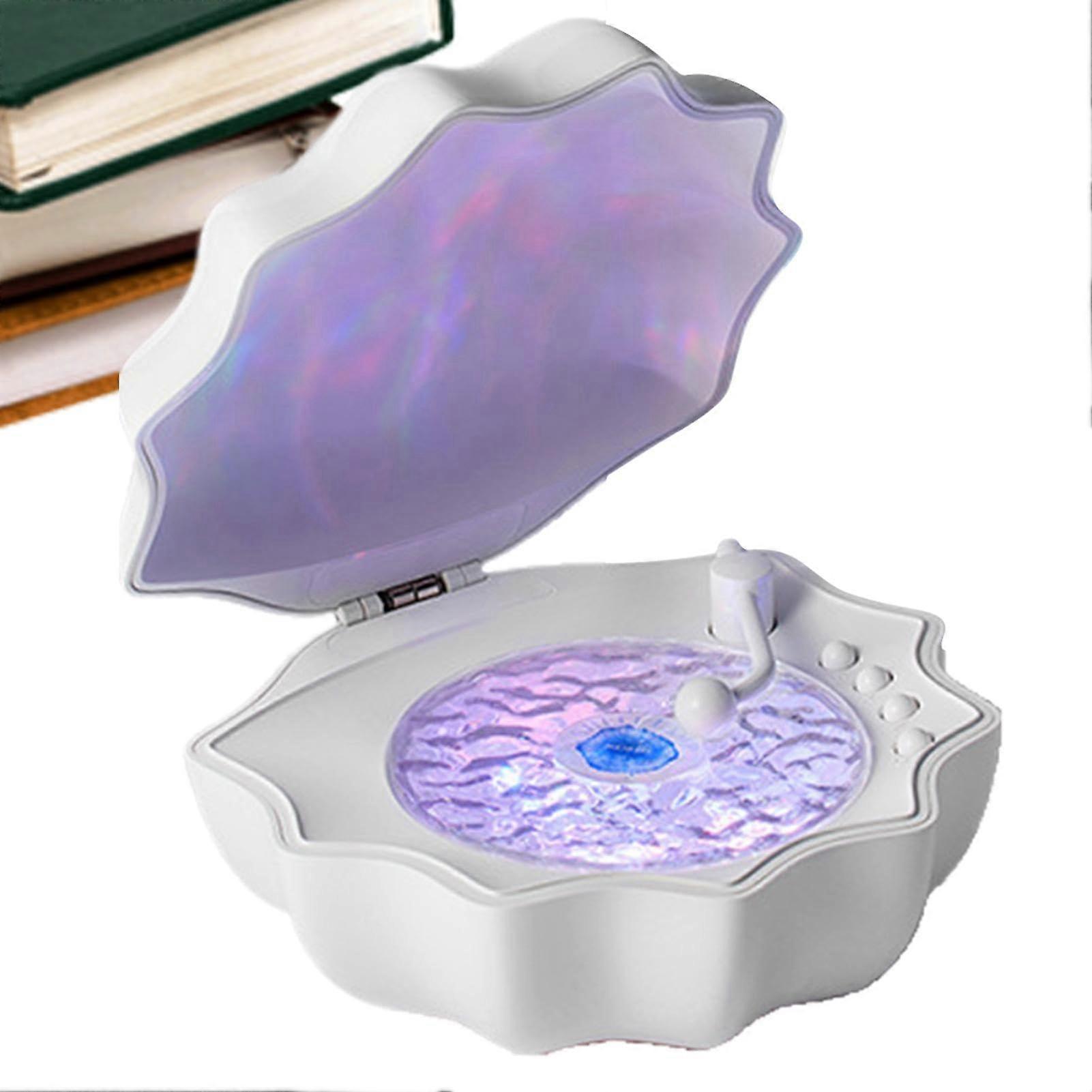 Shell Speaker Light, Cozy Music Player Wave Music Player, Mood Lamp, Adjustable Night Light for Bedroom, Living Room White