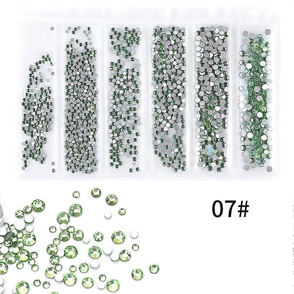 6 Grids Colorful Nail Art Rhinestones Multiple Color Decoration DIY Manicure Tools (07)