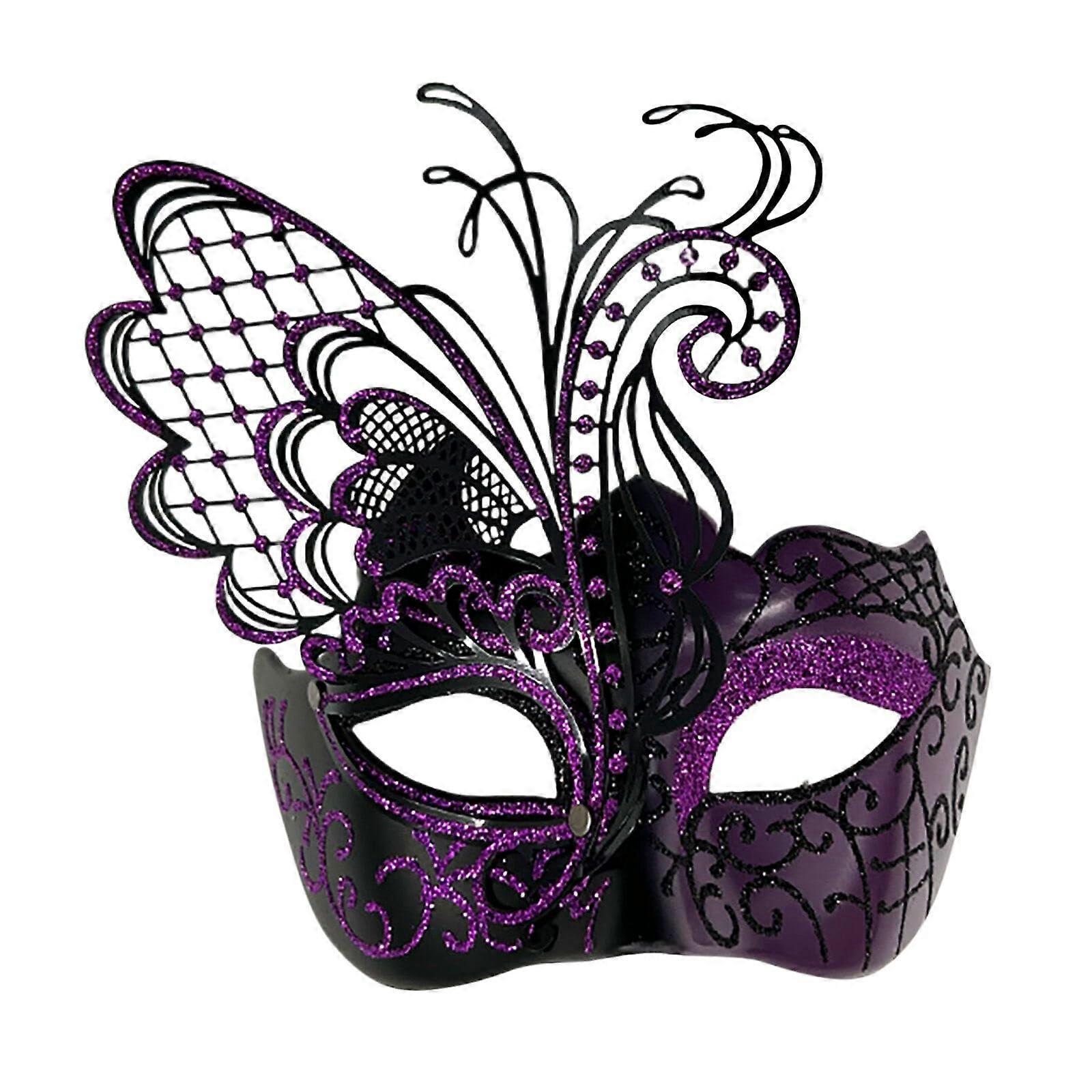 Venetian Mask for Men and Women, Violett Masquerade Costume Accessory for Halloween Carnival Parties, One Size